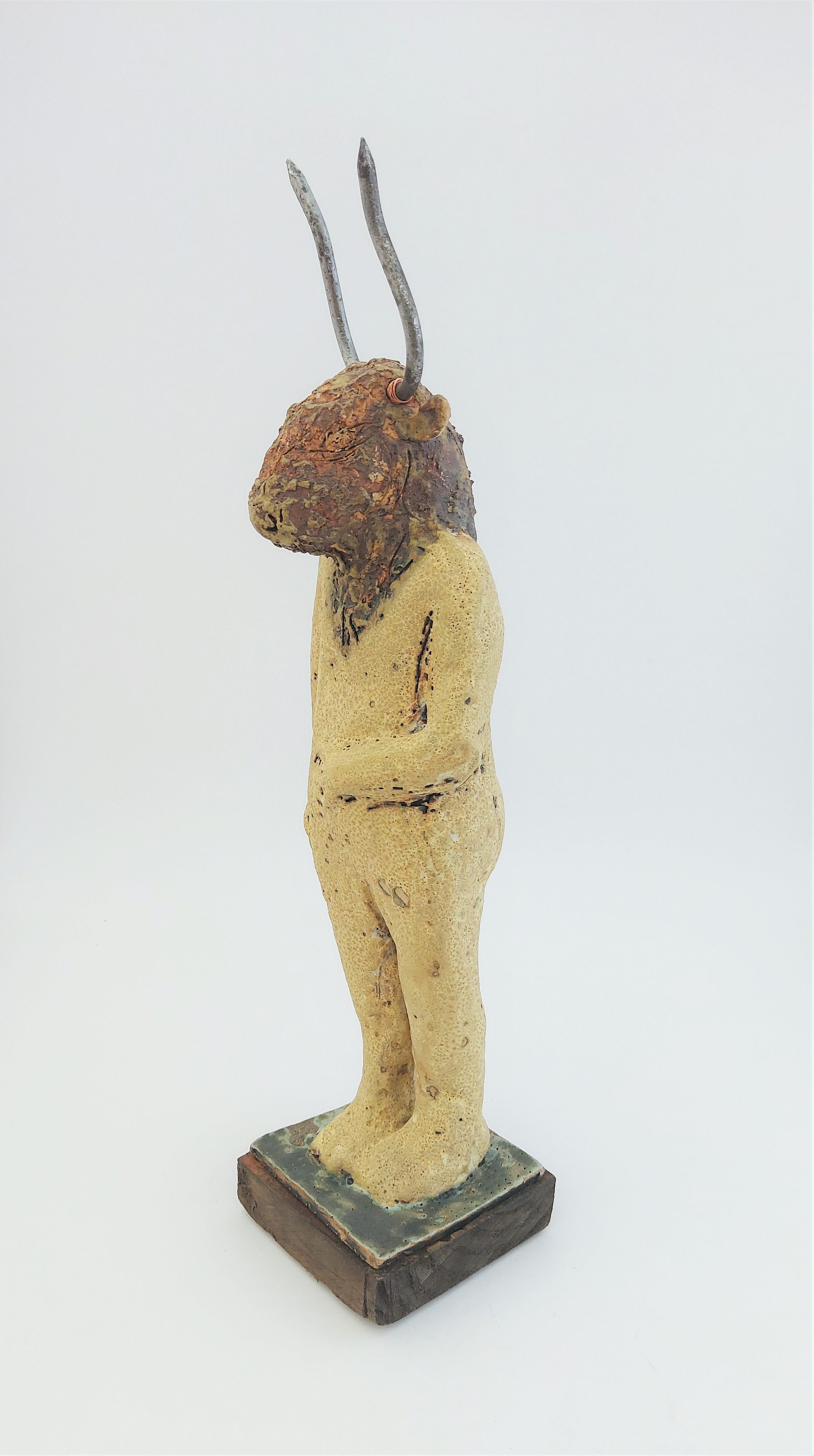 Minotaur - 
2021 - 
Stoneware figure, part of my solo exhibition 'Myth-understood'.