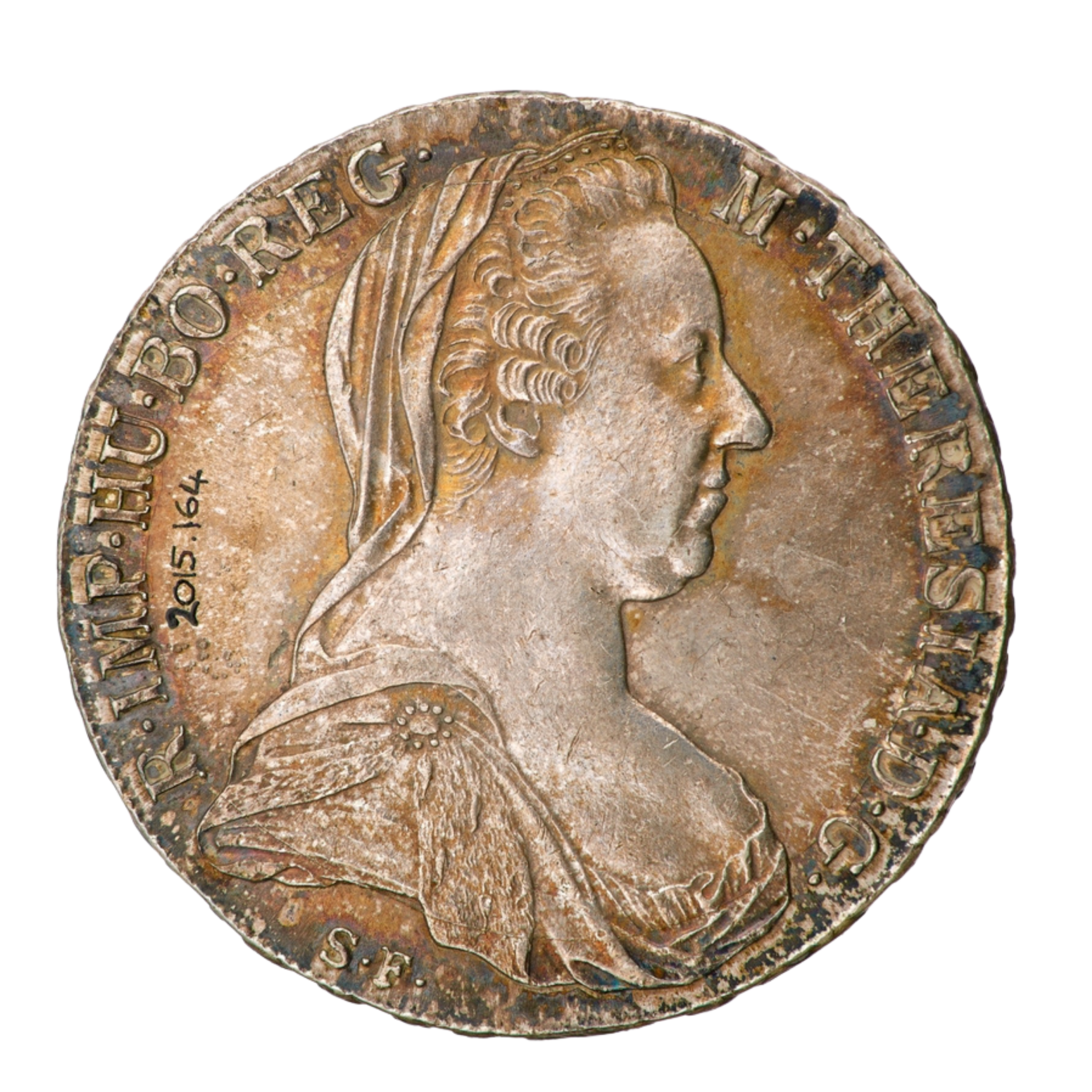 "A silver riyal coin, reproduction of a Maria Theresa"