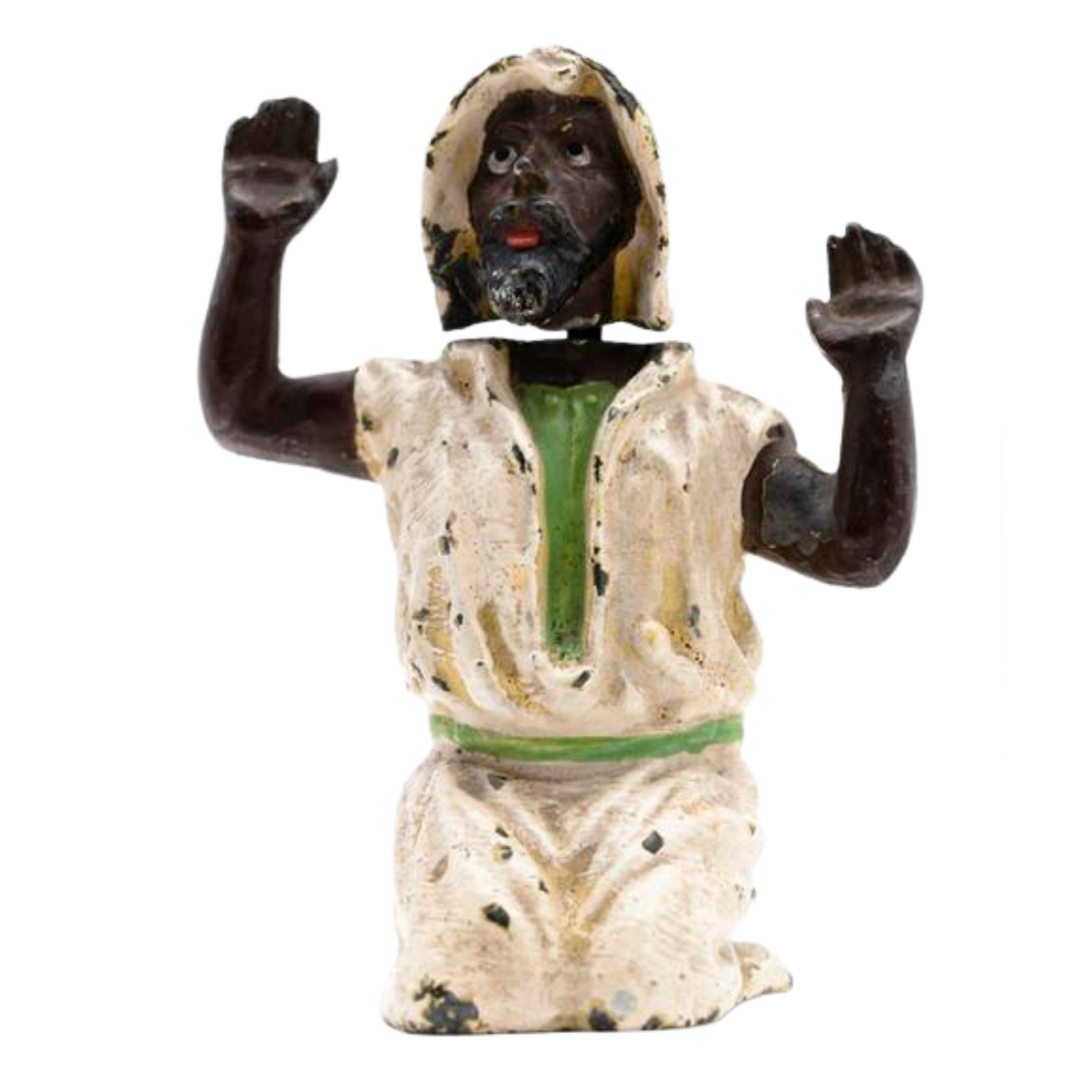 "Cast figure of a praying man"