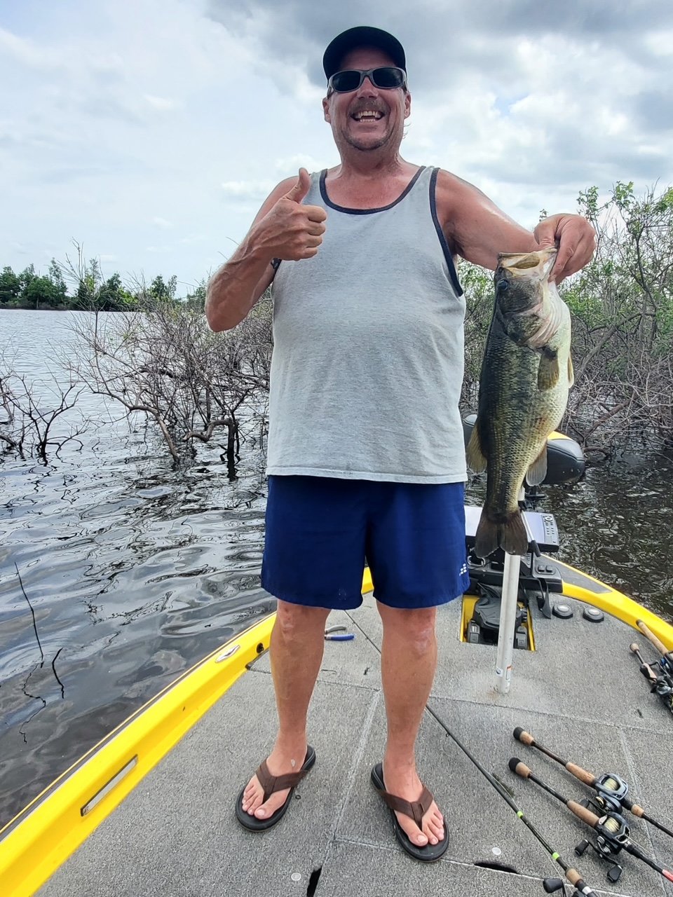 Largemouth Bass Caught on Fish Hook Bait Company Original Heavy Cover Jig