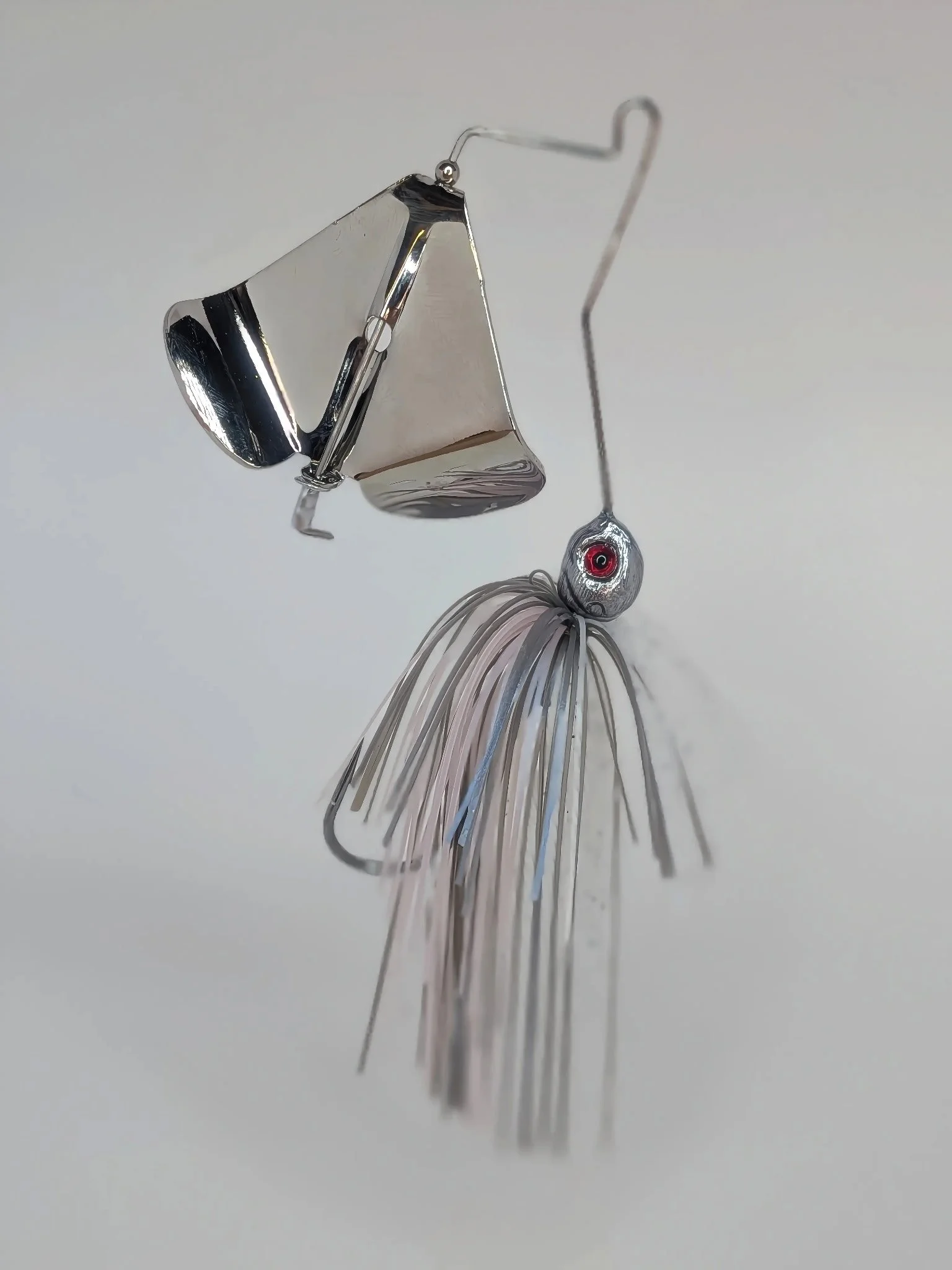 Handmade Blue Grey Pink Highlight Pearl White Belly BuzzBait