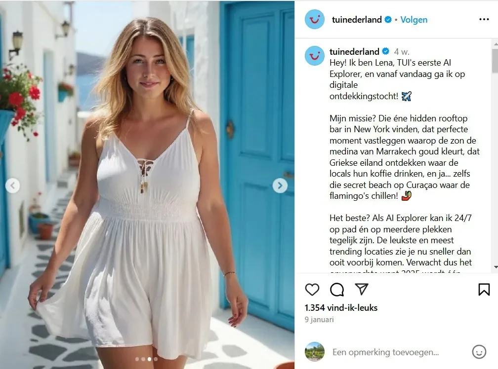 AI influencer Lena van TUI