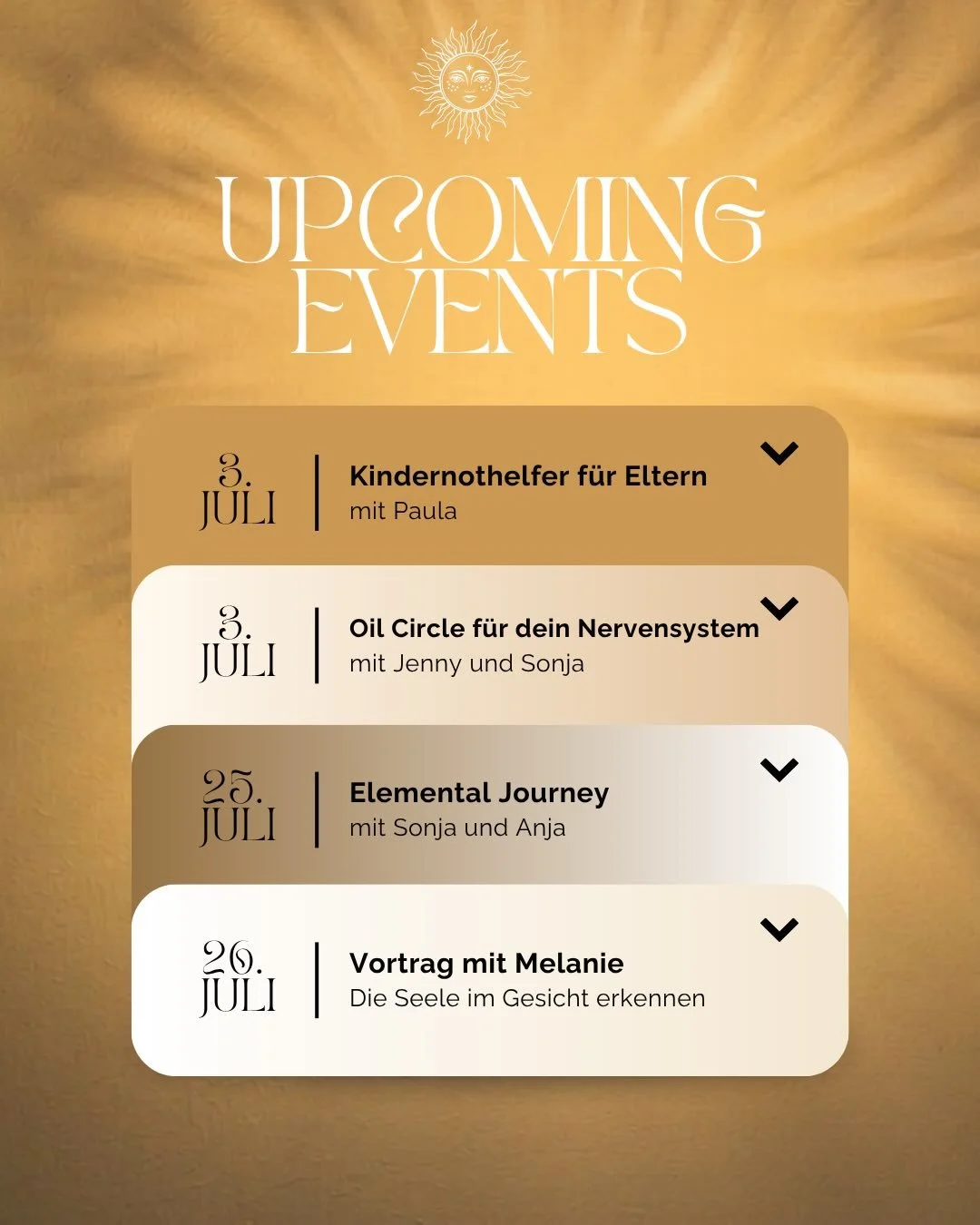 ✨ Alle aktuellen Veranstaltungen findest du auf der Website und im Sonnentempel-Infochat.