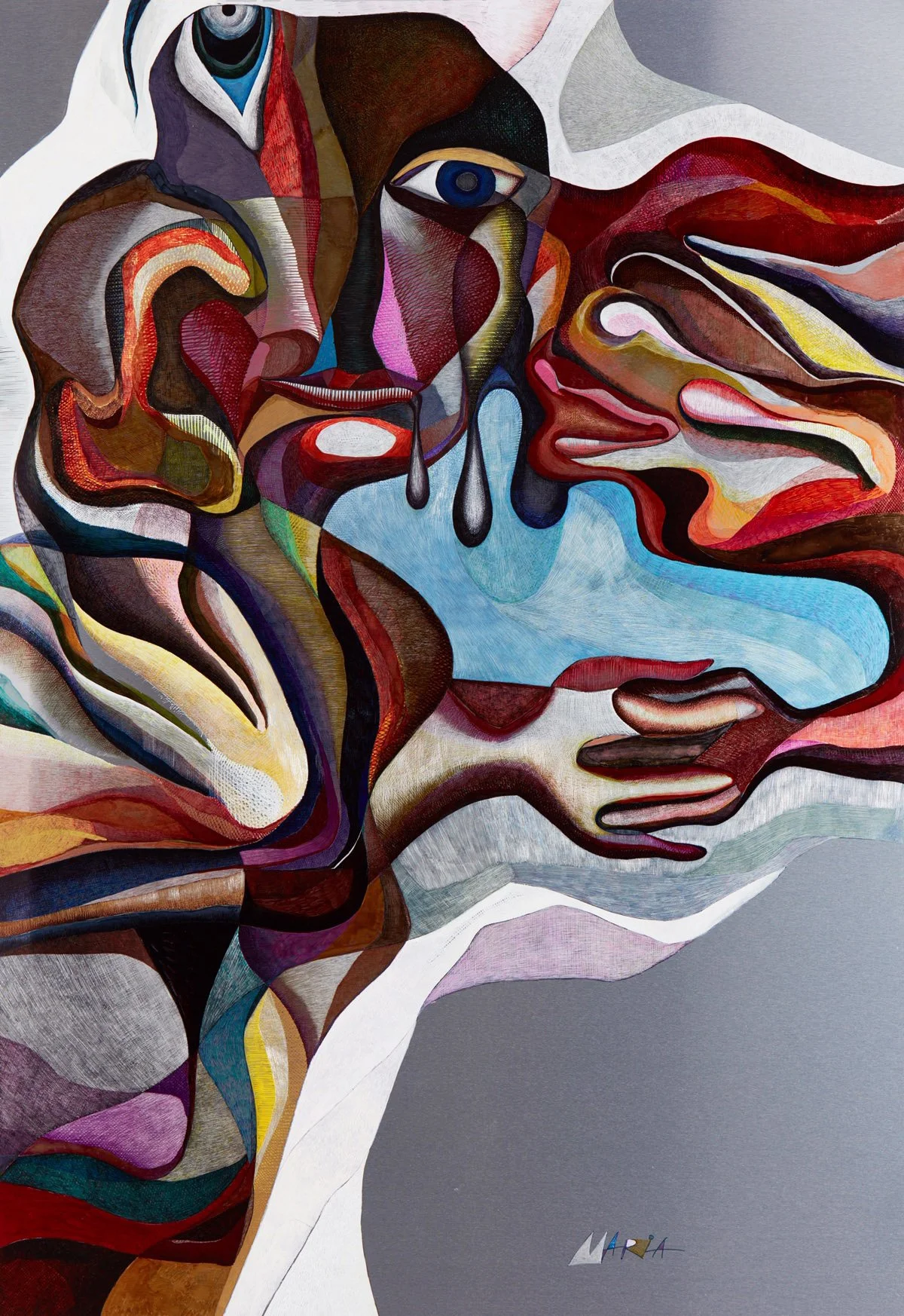 “Will Later be Last”, mixed media on aluminum, W33”/84cm X H47”/120cm
