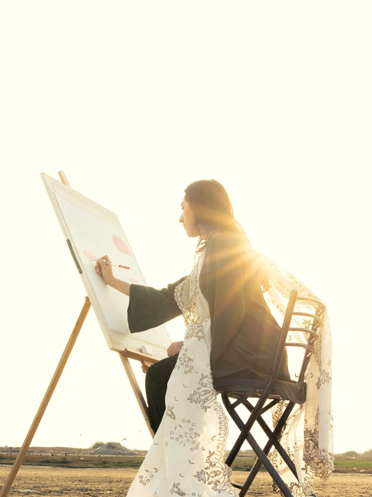 This month at @vaslartists, the city became my studio.

I&rsquo;ve been moving through Karachi&rsquo;s chaos, grief, and beauty, collecting stories from every corner. Letting the city seep into the work.

Something special is taking shape.
Can&rsquo;