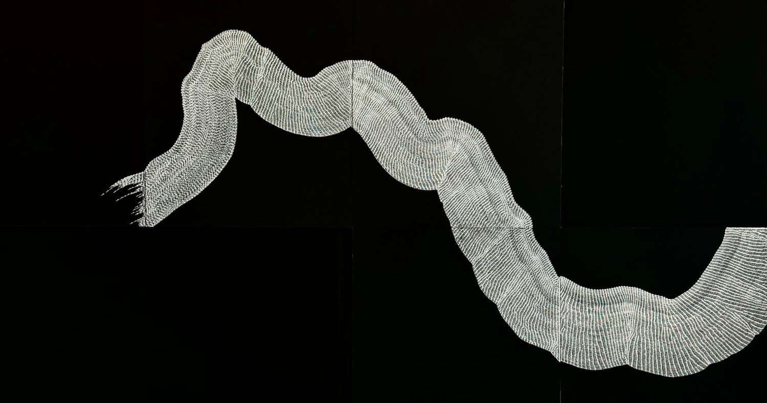 ‘Qalb', قلب (The Heart), 2024, Pen on Paper - 66 x 70.5”