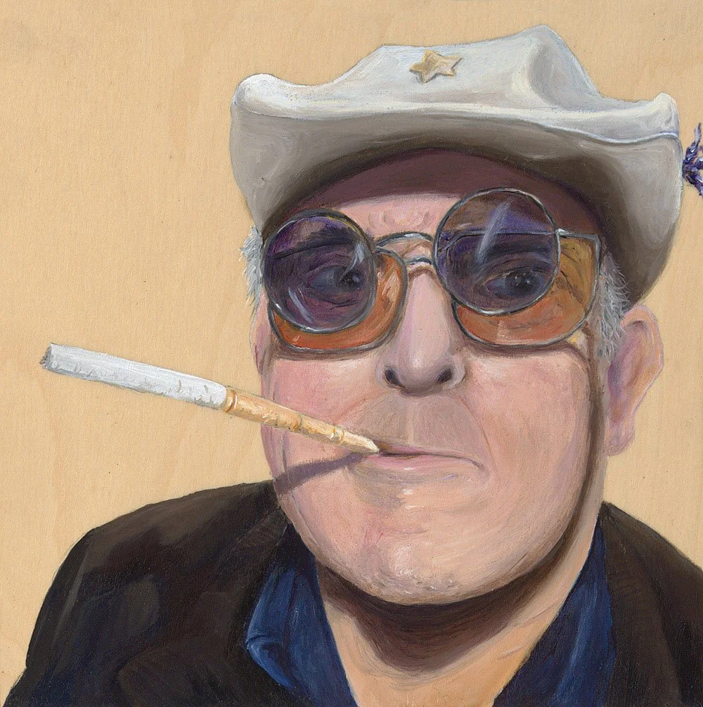 Ralph Steadman as Hunter S Thompson, oil on panel