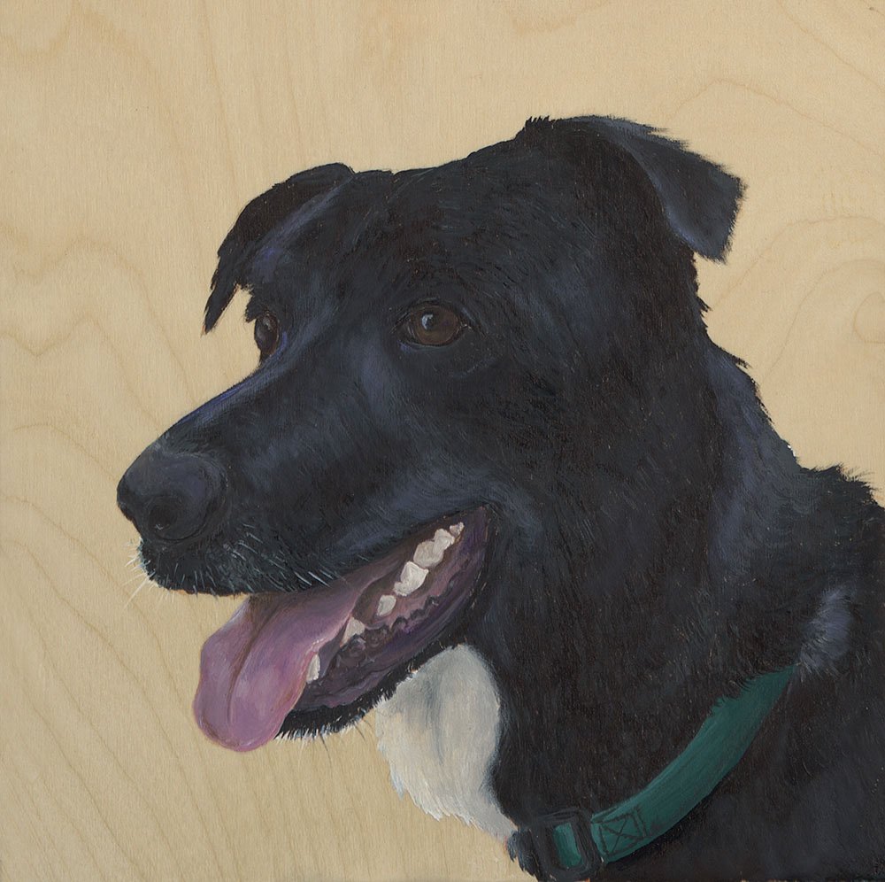 Portait of Jayjay on wood panel
