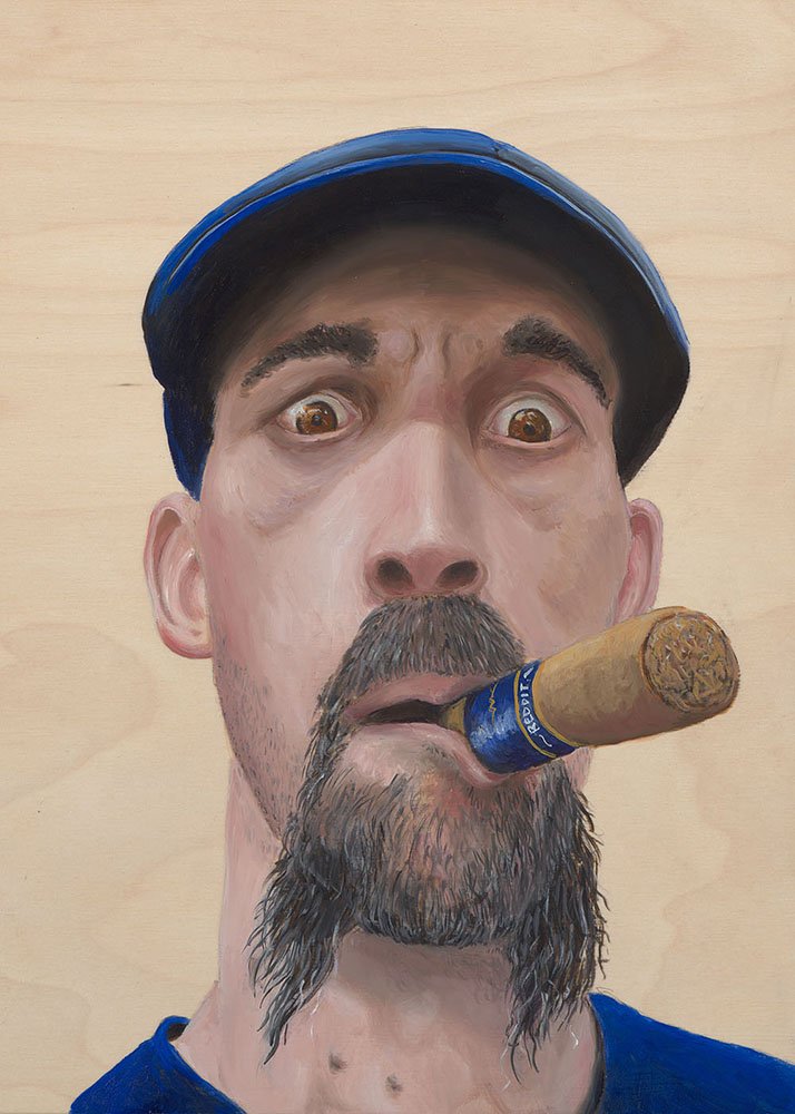 Reddit Gets Drawn, oil on panel