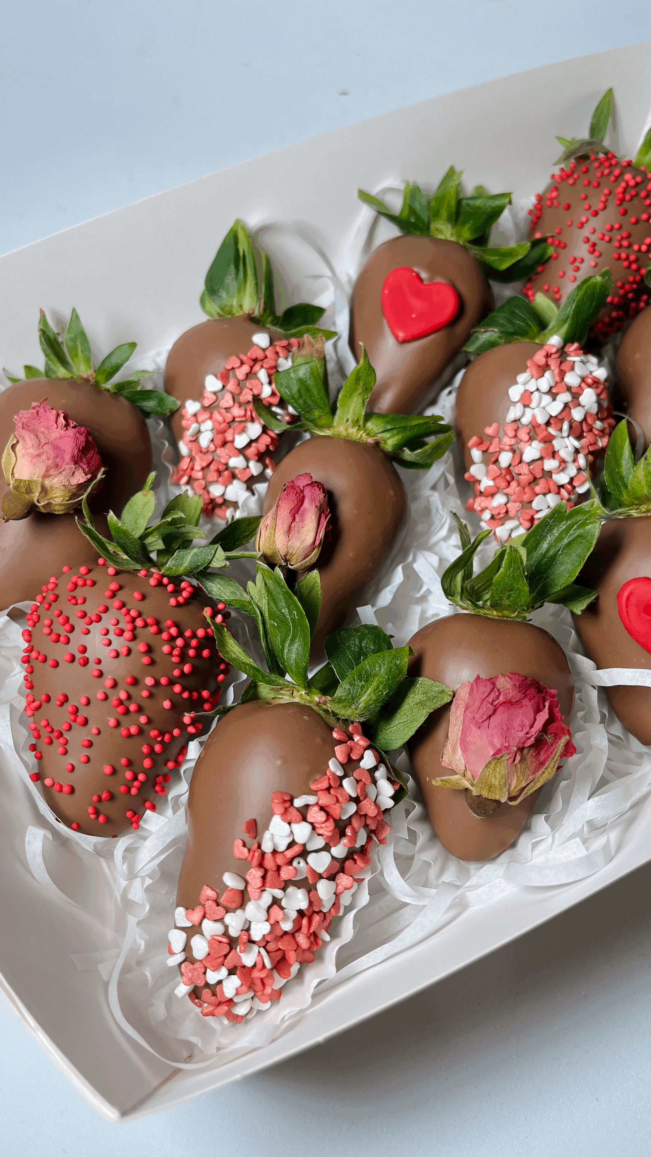 Chocolate Covered Strawberries with Varieties of Confectionery Box in Barcelona by Berrylona Chocolate Works Perfect For Gift