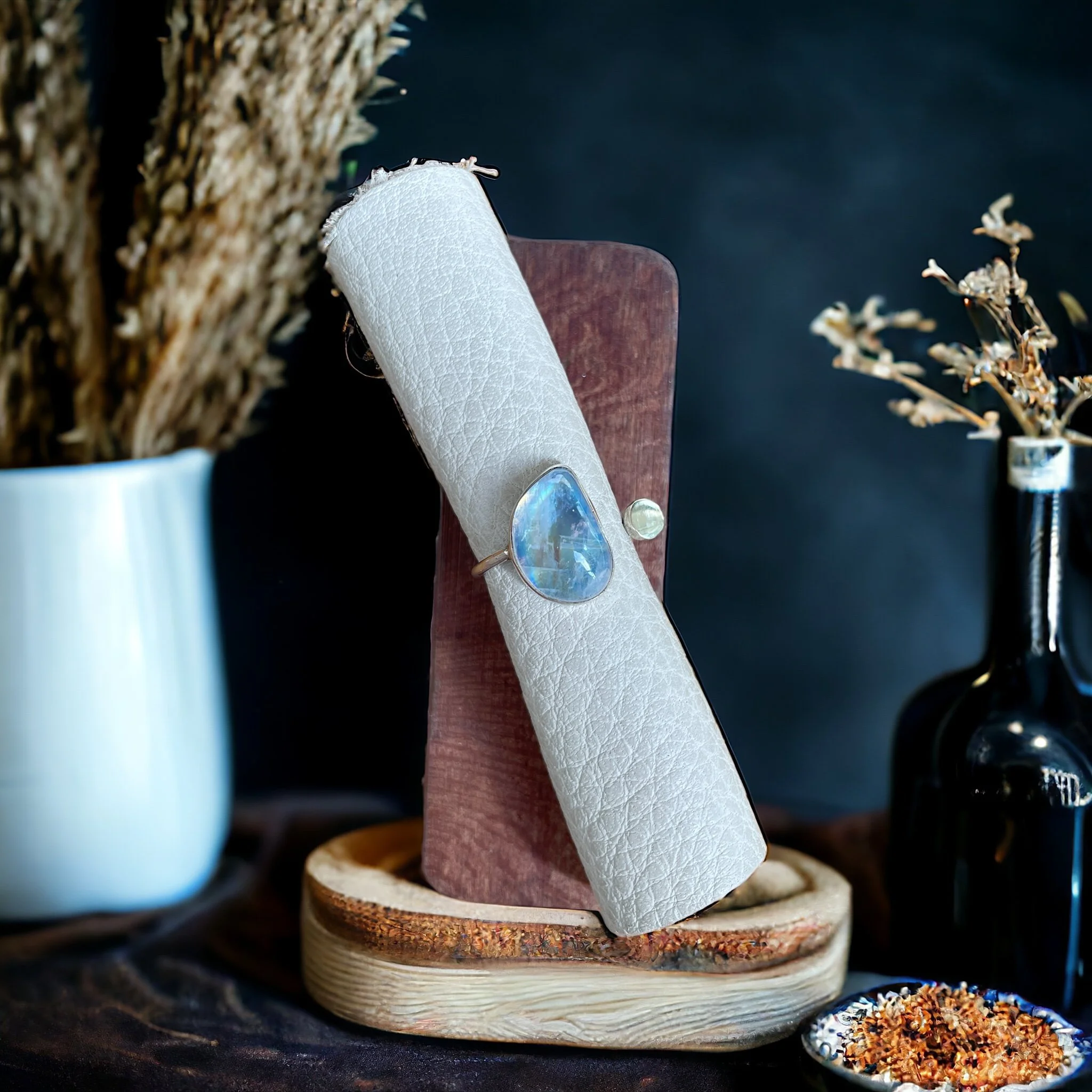 Adjustable Moon Stone Ring