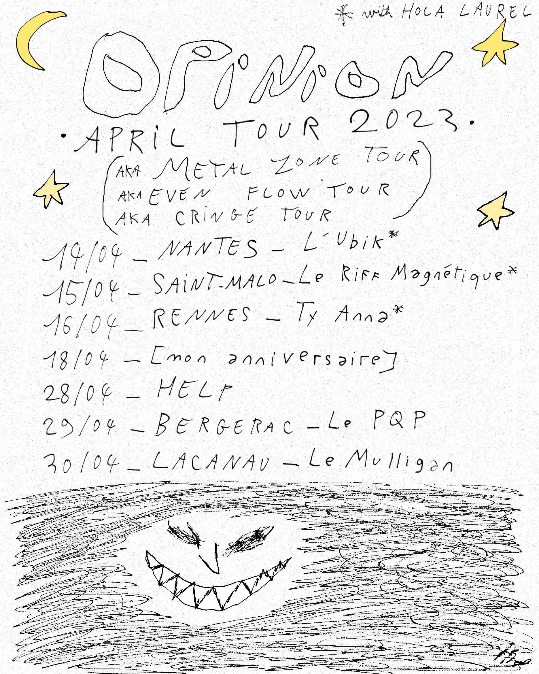 opinion avril 2023 tour with hola laurel