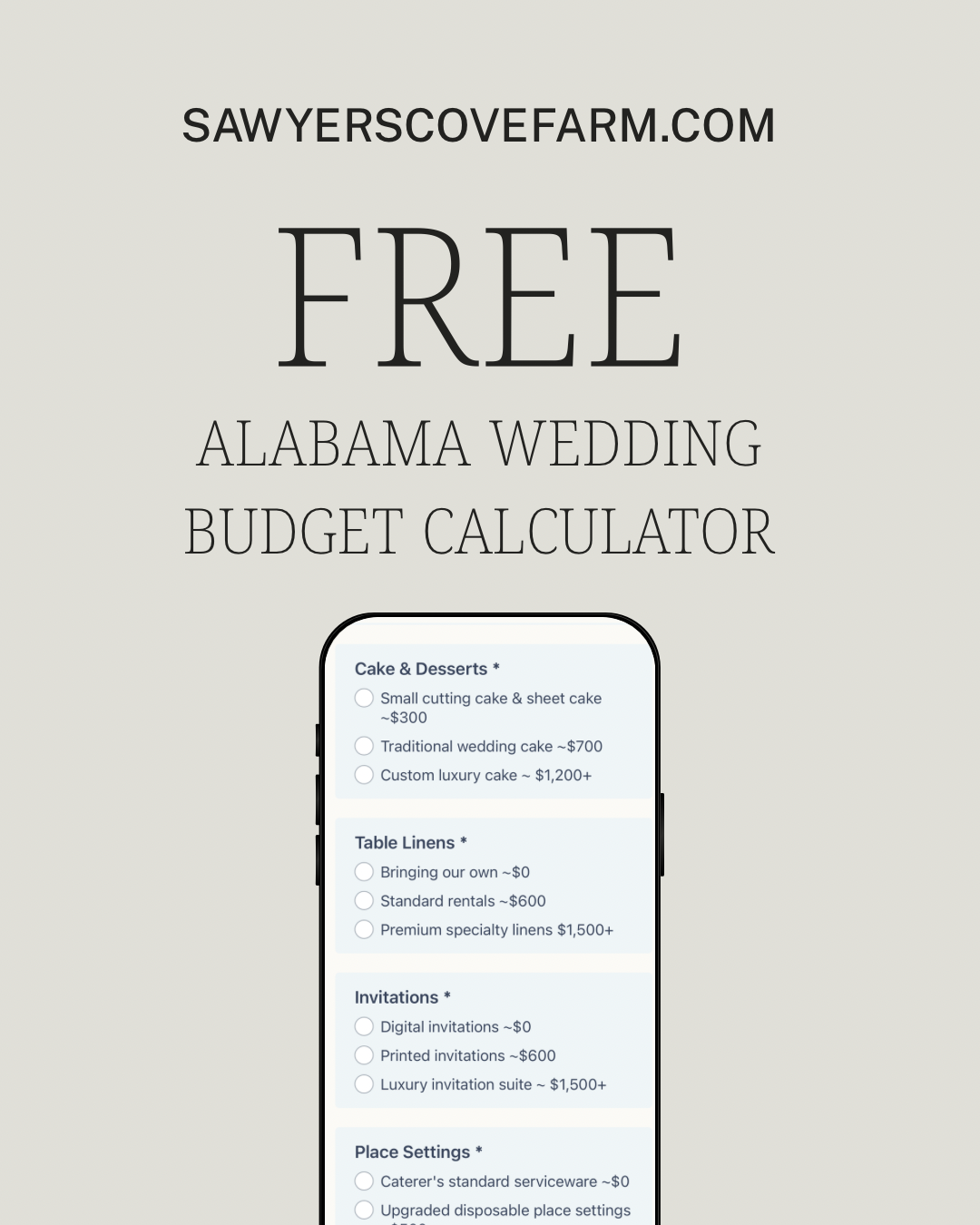 Alabama Wedding Budget Guide + Free Wedding Budget Calculator