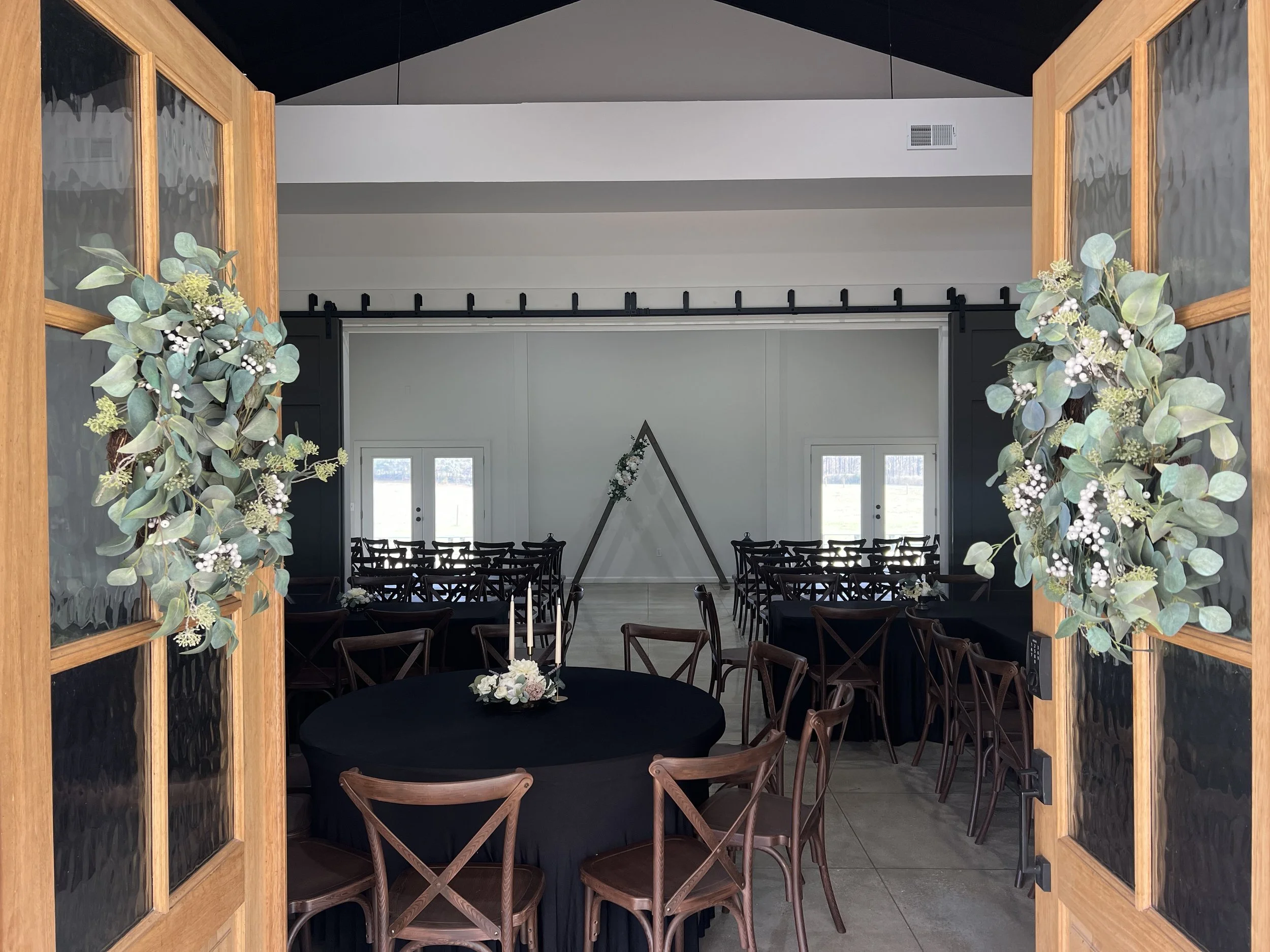 open doors welcoming you to a micro wedding venue