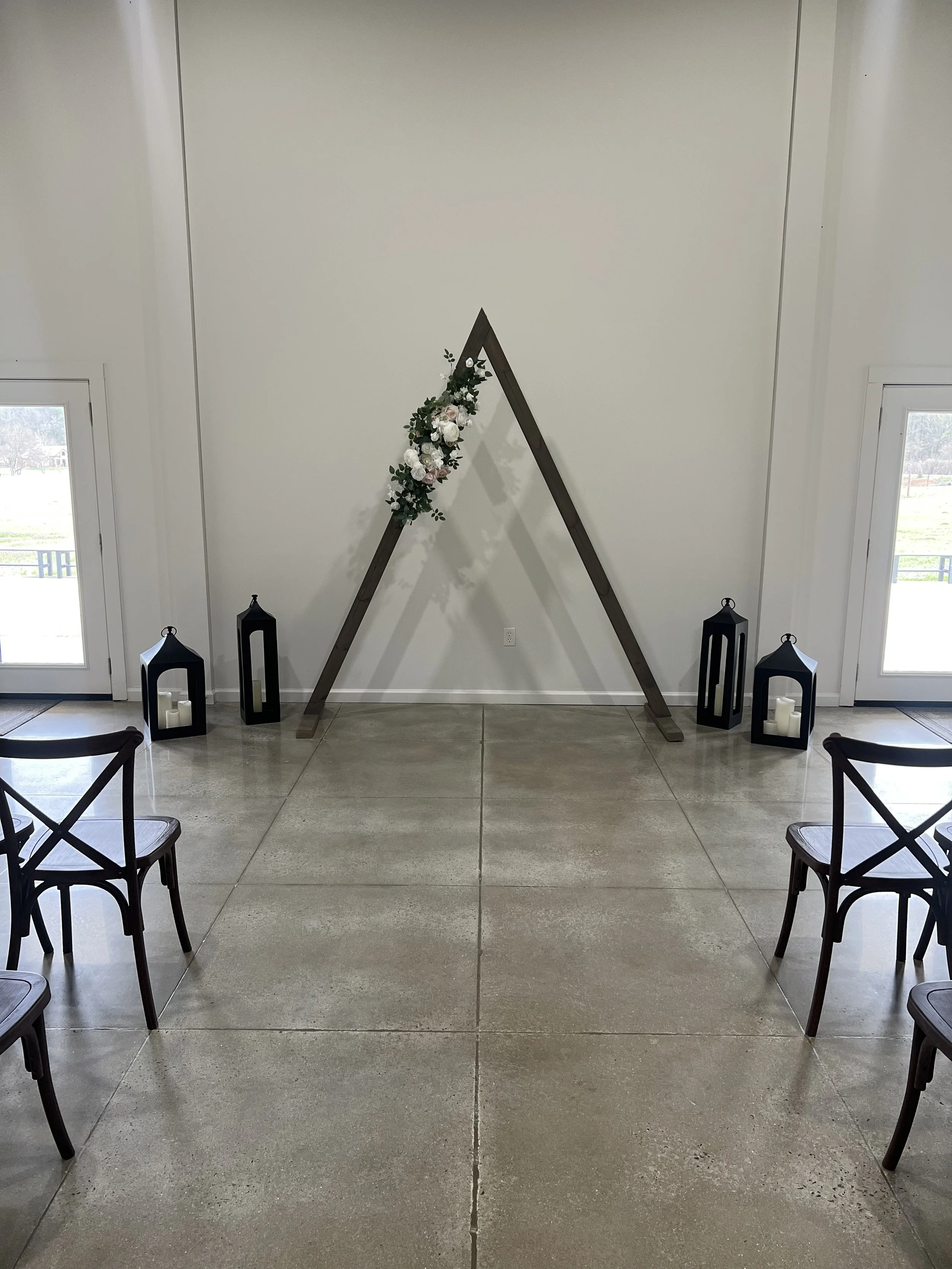 A Frame Wedding Arch at Micro Wedding Ceremony