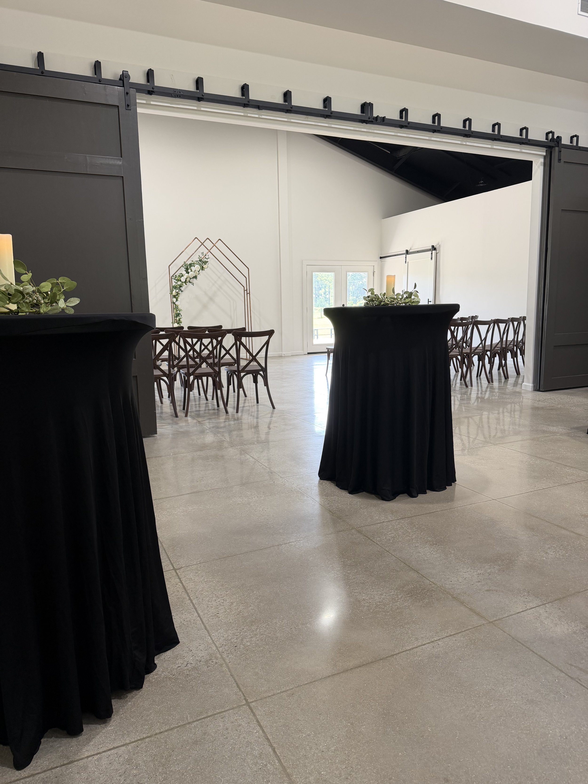 Ceremony and reception area at Sawyers Cove Farm in central Alabama