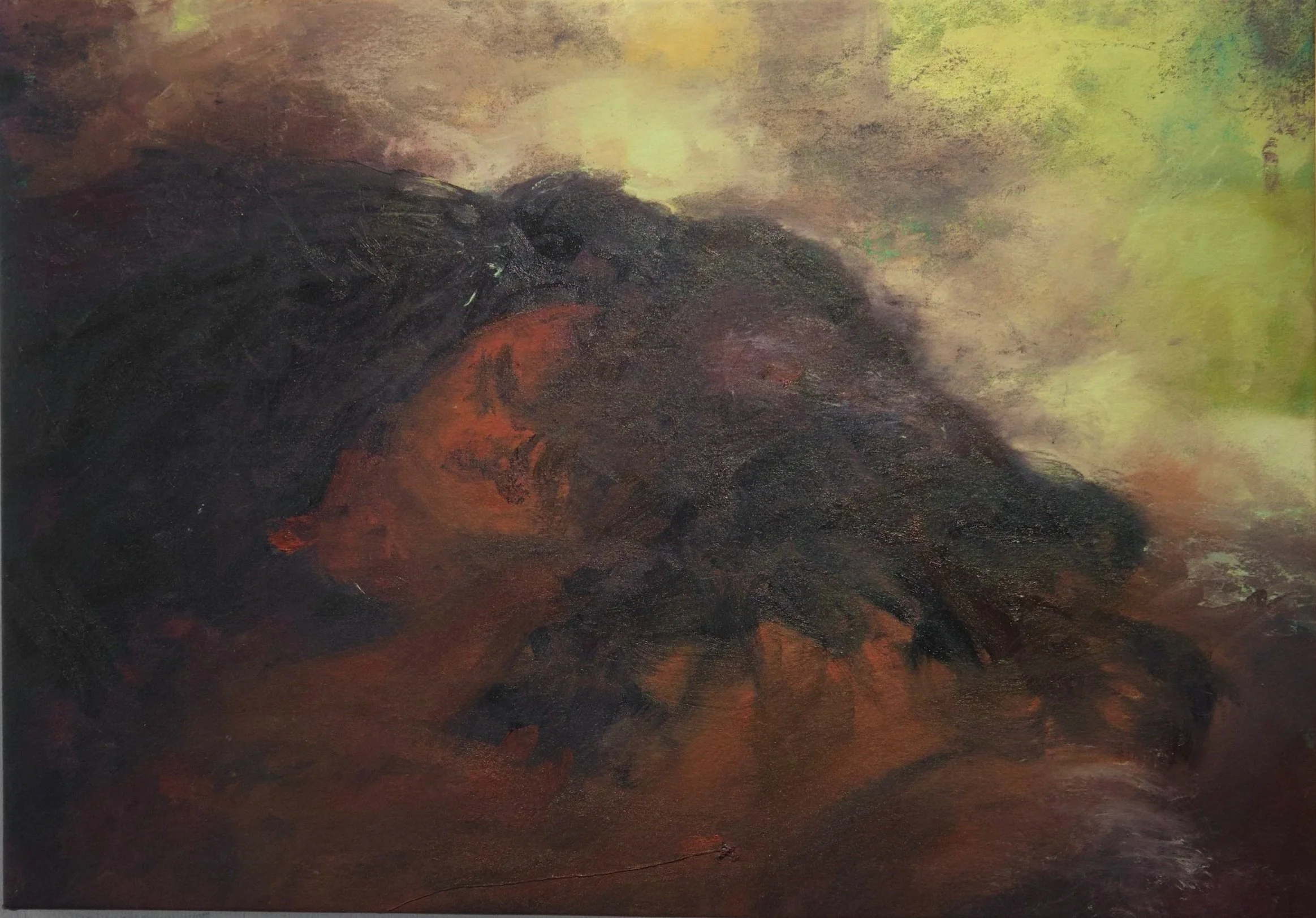 Tummyache, oil on canvas, 28x36in