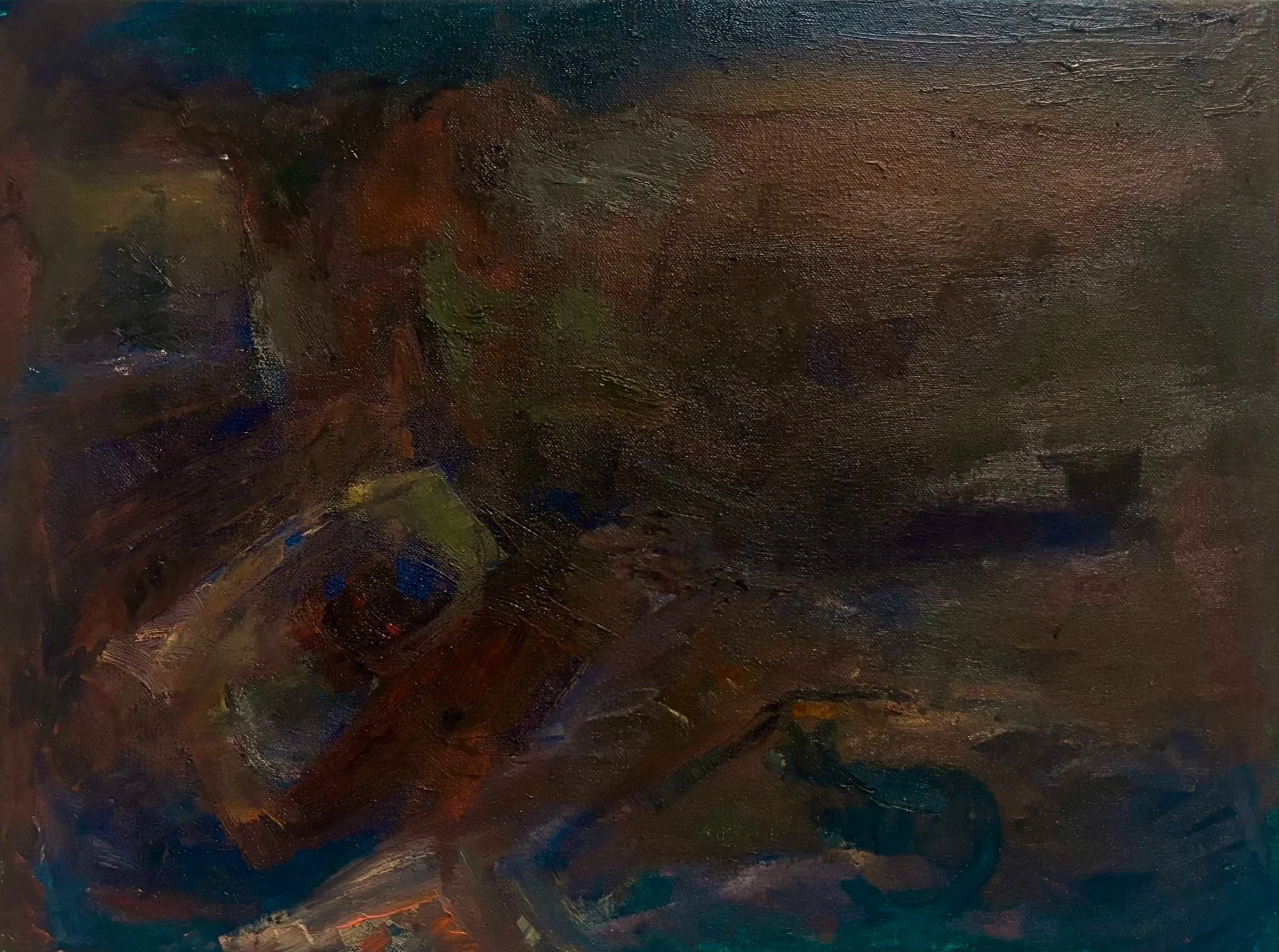 Horse on my Back, oil on canvas, 12x16in