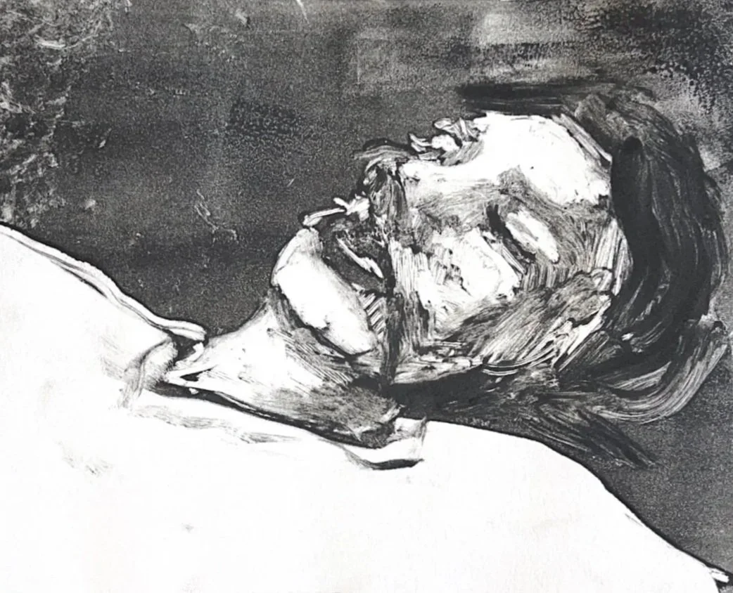 Sleep 1, monotype on Rives BFK, 8x10in