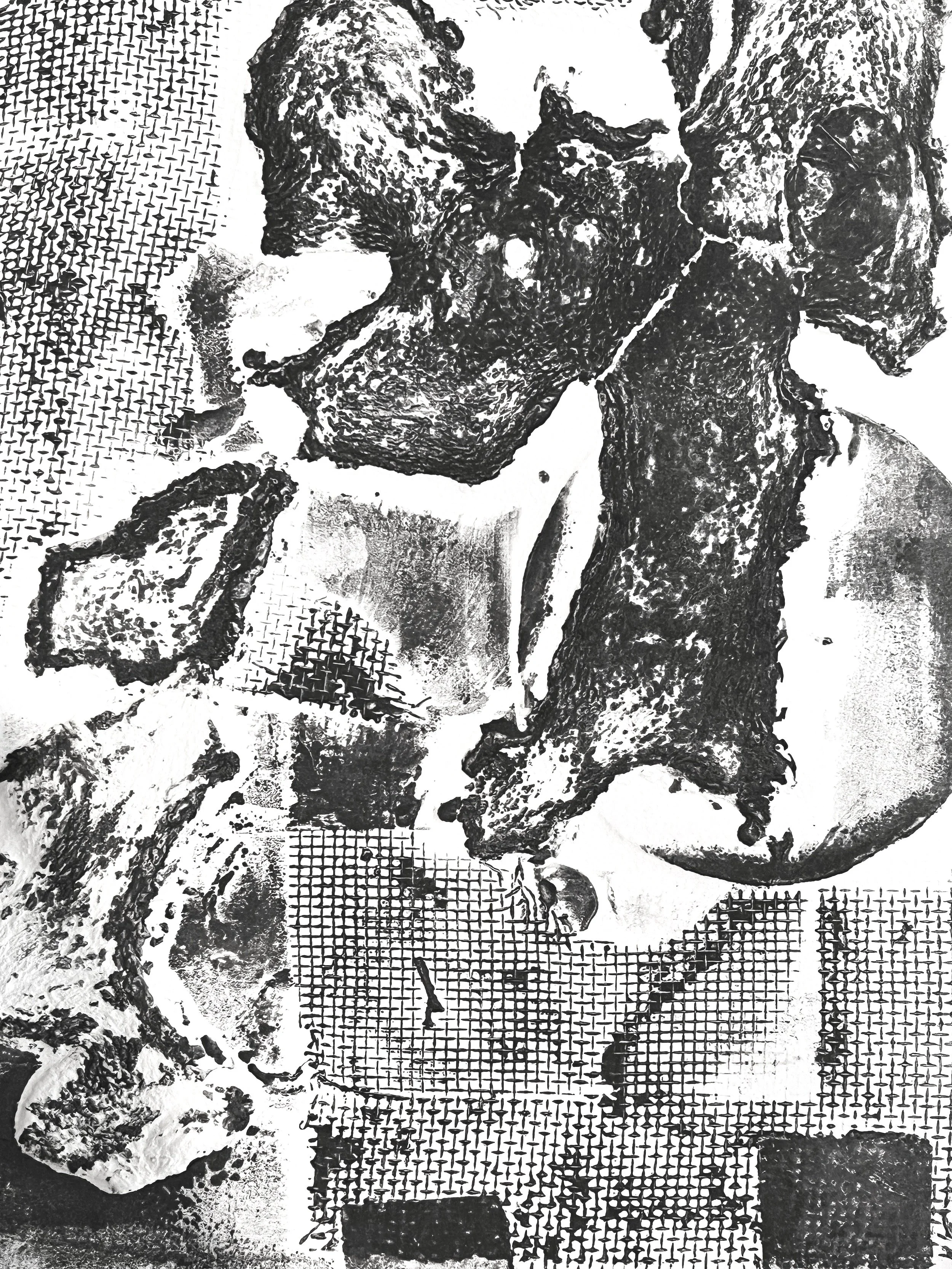 Orange Peel, Collagraph on Rives BFK, 10x6in. 
