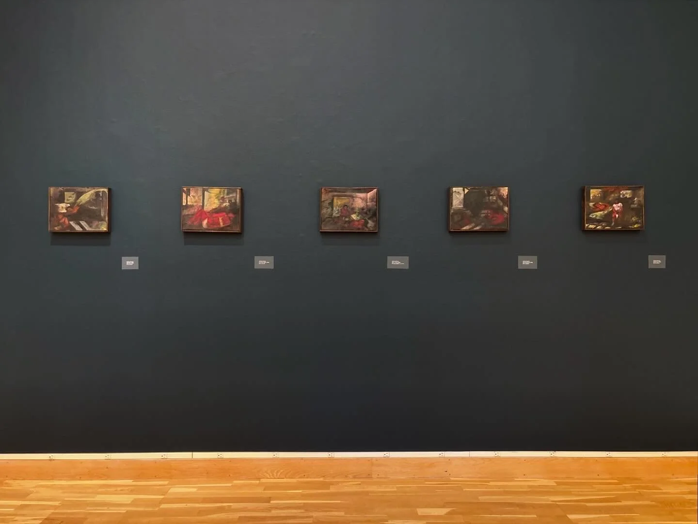 Installation view of At the Table, Senior Art Thesis Exhibition at the Bates College Museum of Art