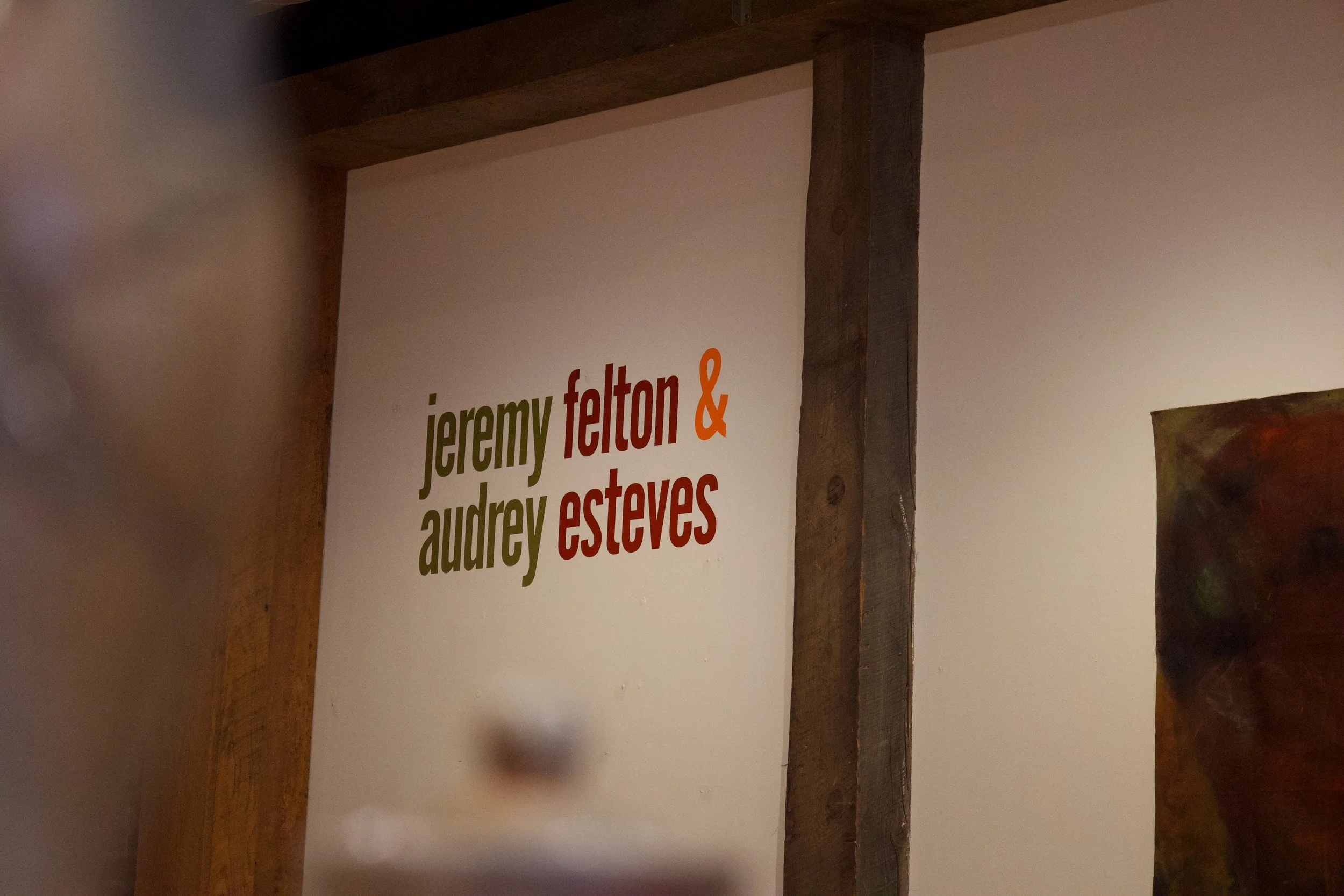 Installation View for Audrey Esteves & Jeremy Felton, MUNKA Studio, December 2025. 