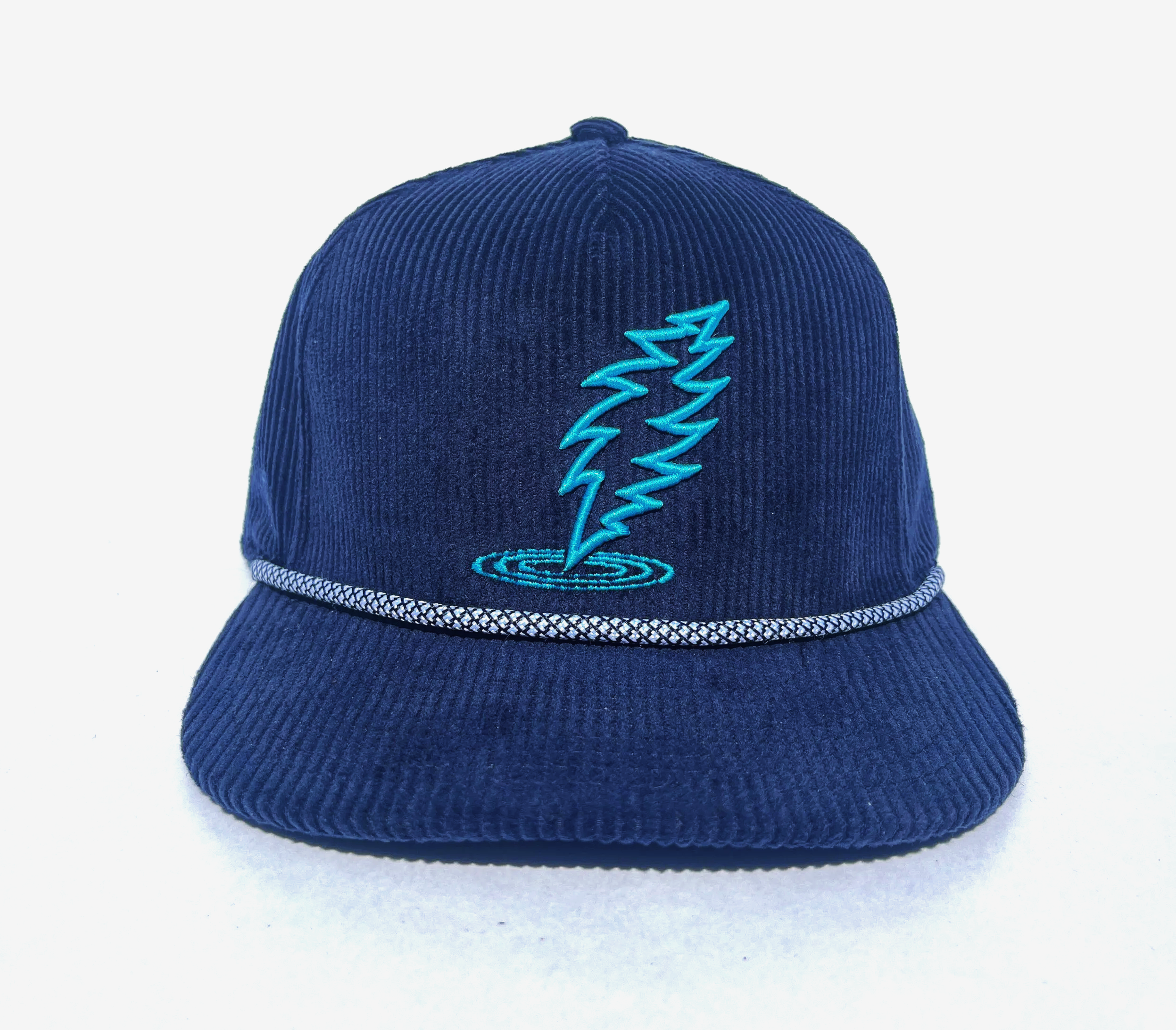 Twilight Blue & Aqua raised embroidery Dancin' bolt