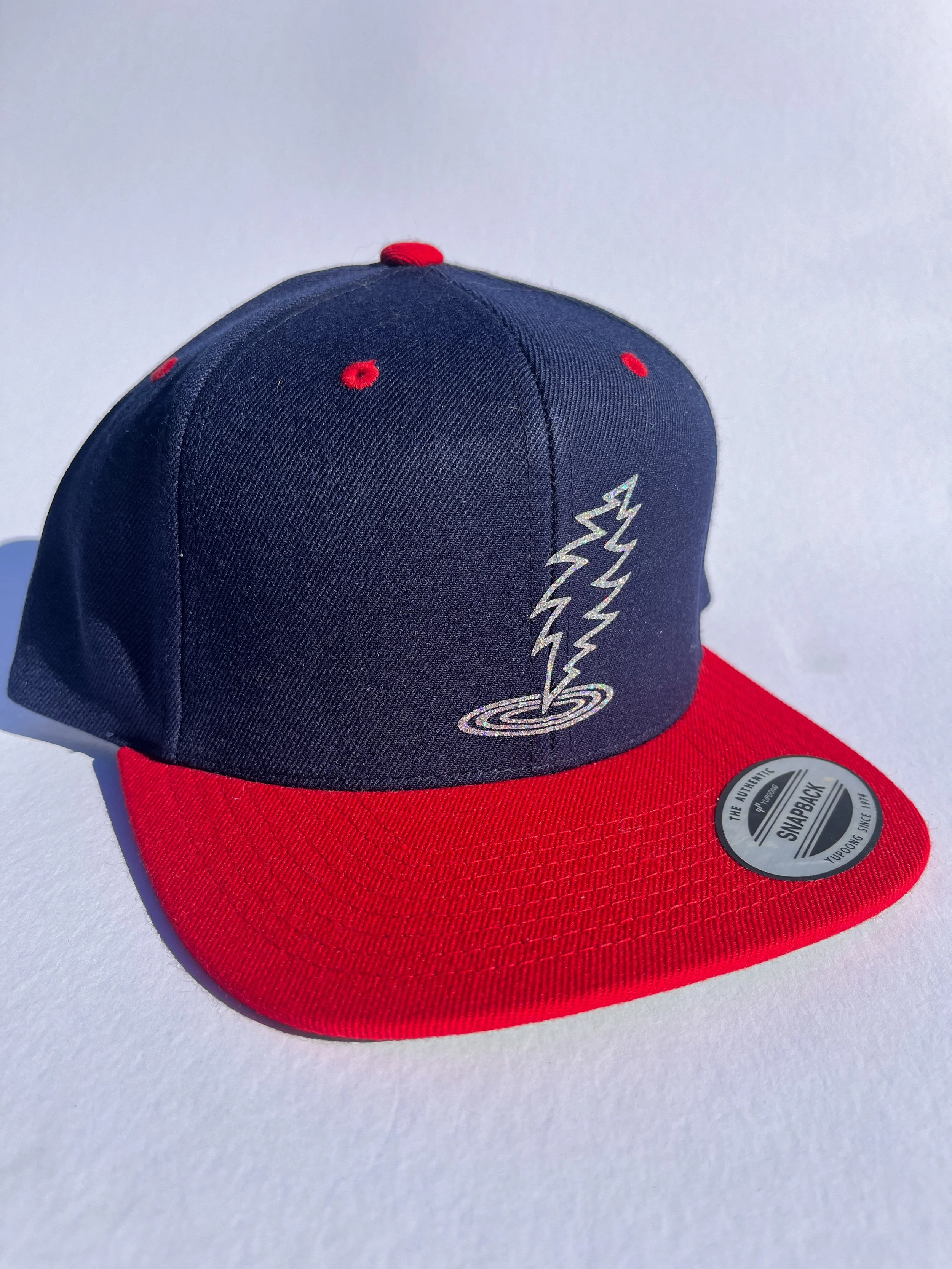 RED n Navy w/Confetti Sparkly Dancin' Bolt