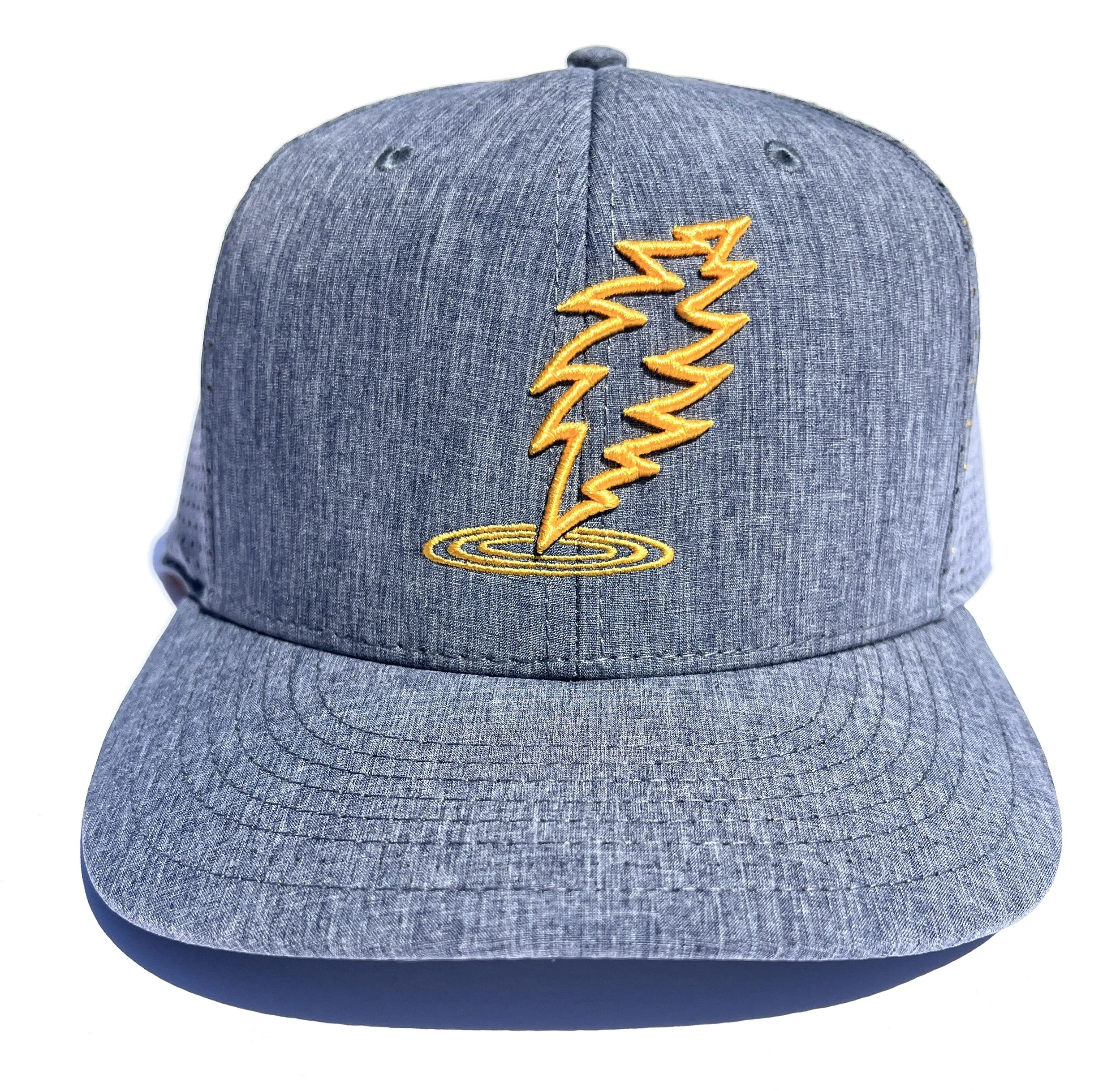 NAVY Heather w/ Yellow Dancing Bolt-Ripple logo