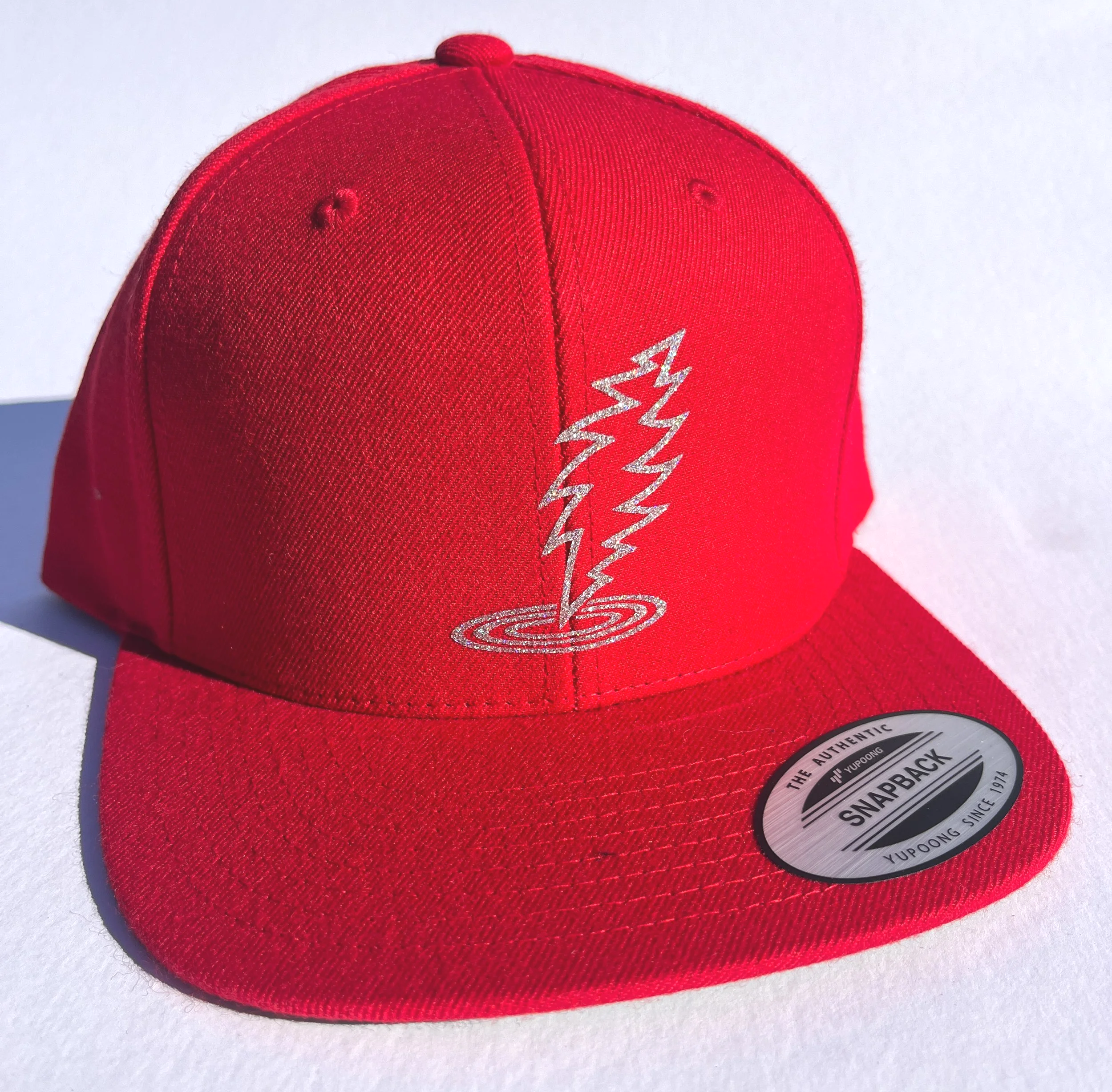 RED w/ Silver Confetti Sparkly Dancin' Bolt