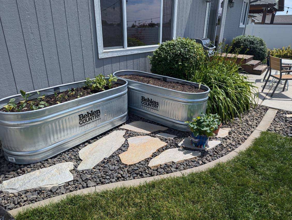Custom garden beds and irrigation in Spokane Washington.