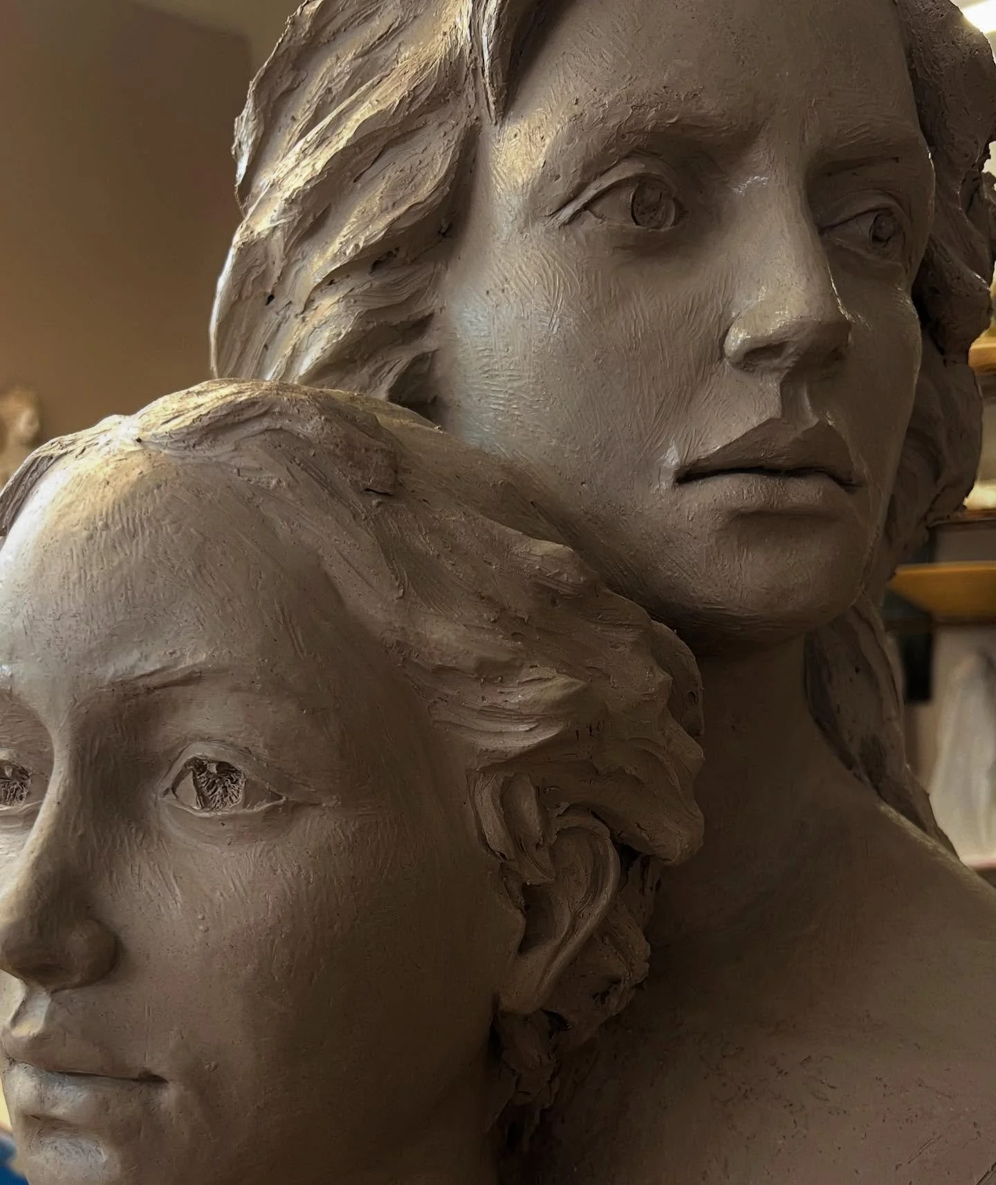Here's a peek at the sculpture almost finished, &quot;The Mother&quot;, to be cast in cement like my other over lifesize busts. I thought I'd share it now since it is almost Mother's Day. Feeling a lot of feelings lately around the turmoil our countr