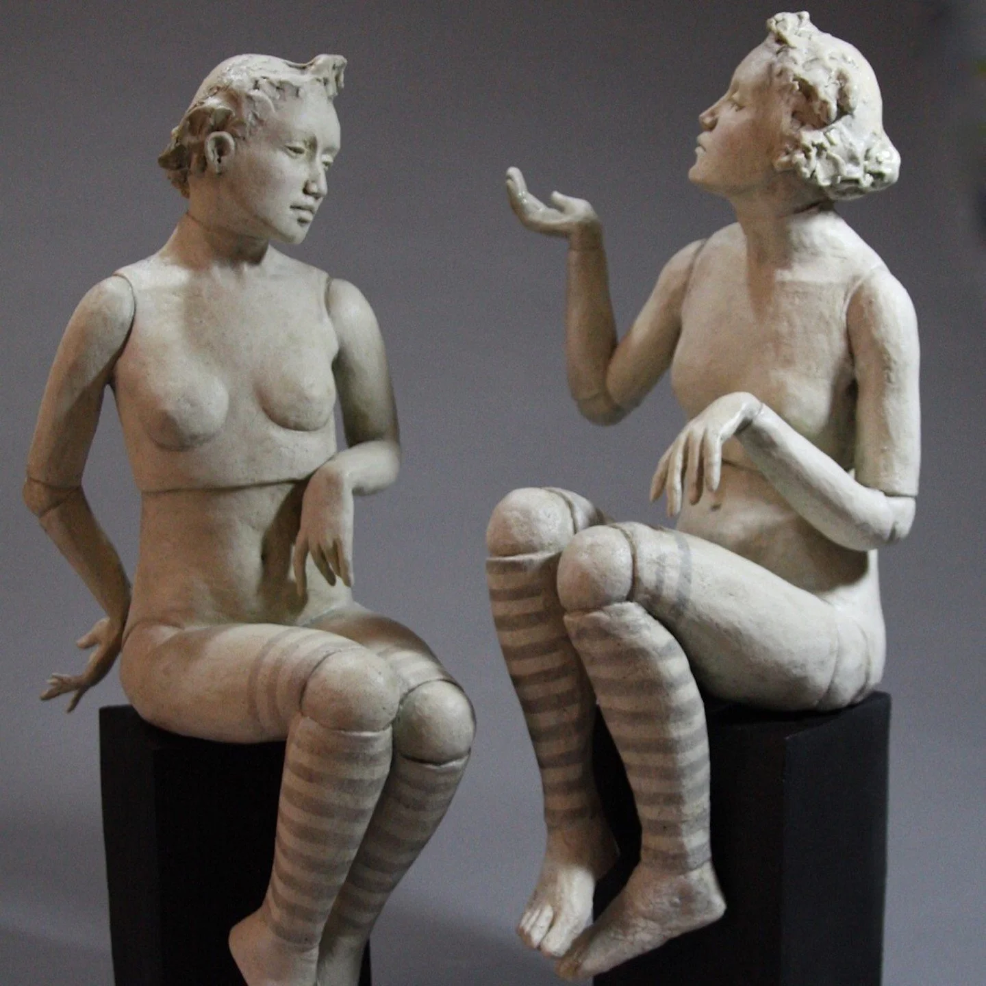 These two pieces called &quot;The Conversation&quot; were the beginning of the Persona series, 2017

#persona #deborahbridges #ceramicsculpture