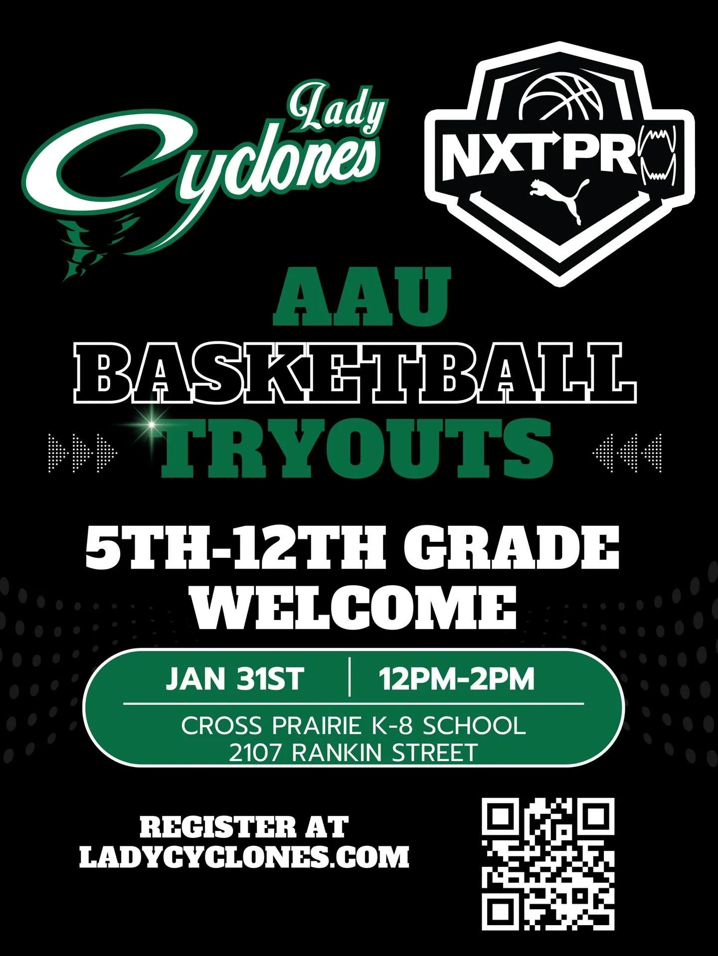 Registration for tryouts now open! Grades 5th-12th welcome.