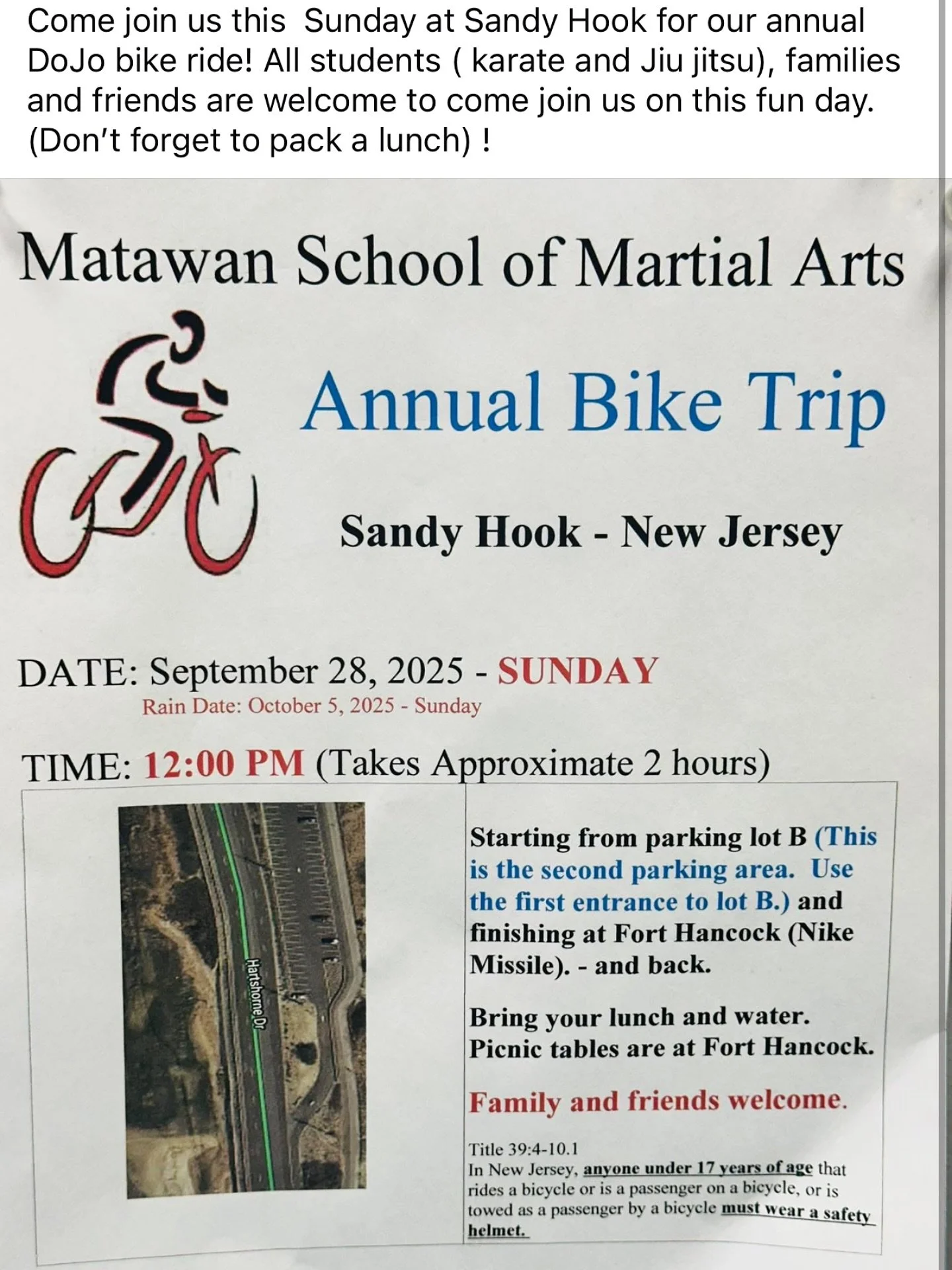 THIS SUNDAY! Our Team MSMA Sandy Hook Bike Ride! Come join us:)