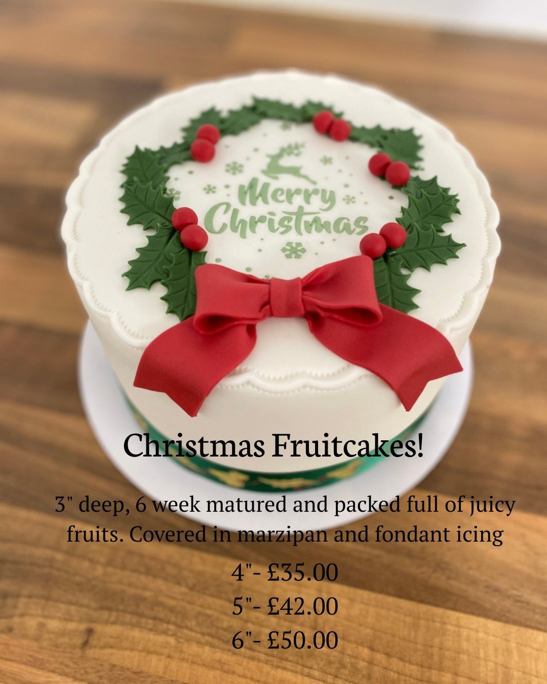 It's that time again...
Christmas fruitcakes are now ready to preorder! As always, my fruitcakes are baked to a deep 3&quot; and are packed full with juicy fruits and are matured with a mix of premium rum and brandy. Then covered in rich marzipan, co