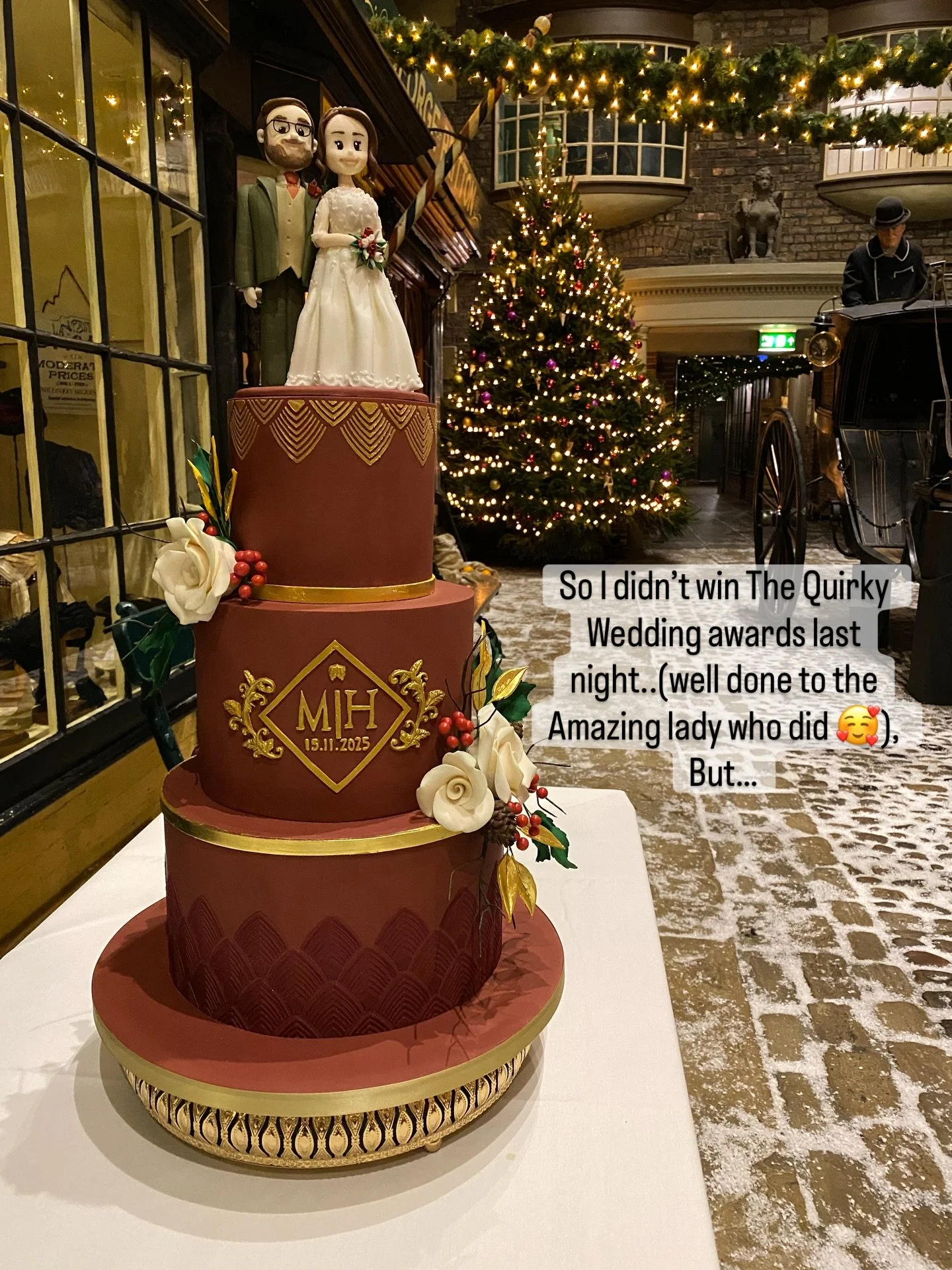 So I didn&rsquo;t win @quirky.weddings awards last night..(huge congratulations to The Iced Vegan who did) but I already feel like a winner because the cake I made last week for Hayley and Martin has turned me into an Angel!! 

Two lots of kind words