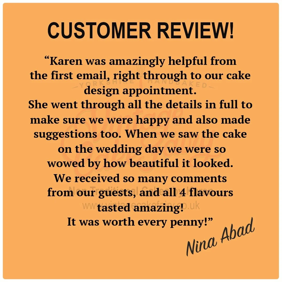 More kind words for a Sunday morning&hellip; 

#sundaymorningreviews #spotthevintagecakefairy #satisfiedweddingsclients #happycouplereview #yorkshireweddingcakemaker