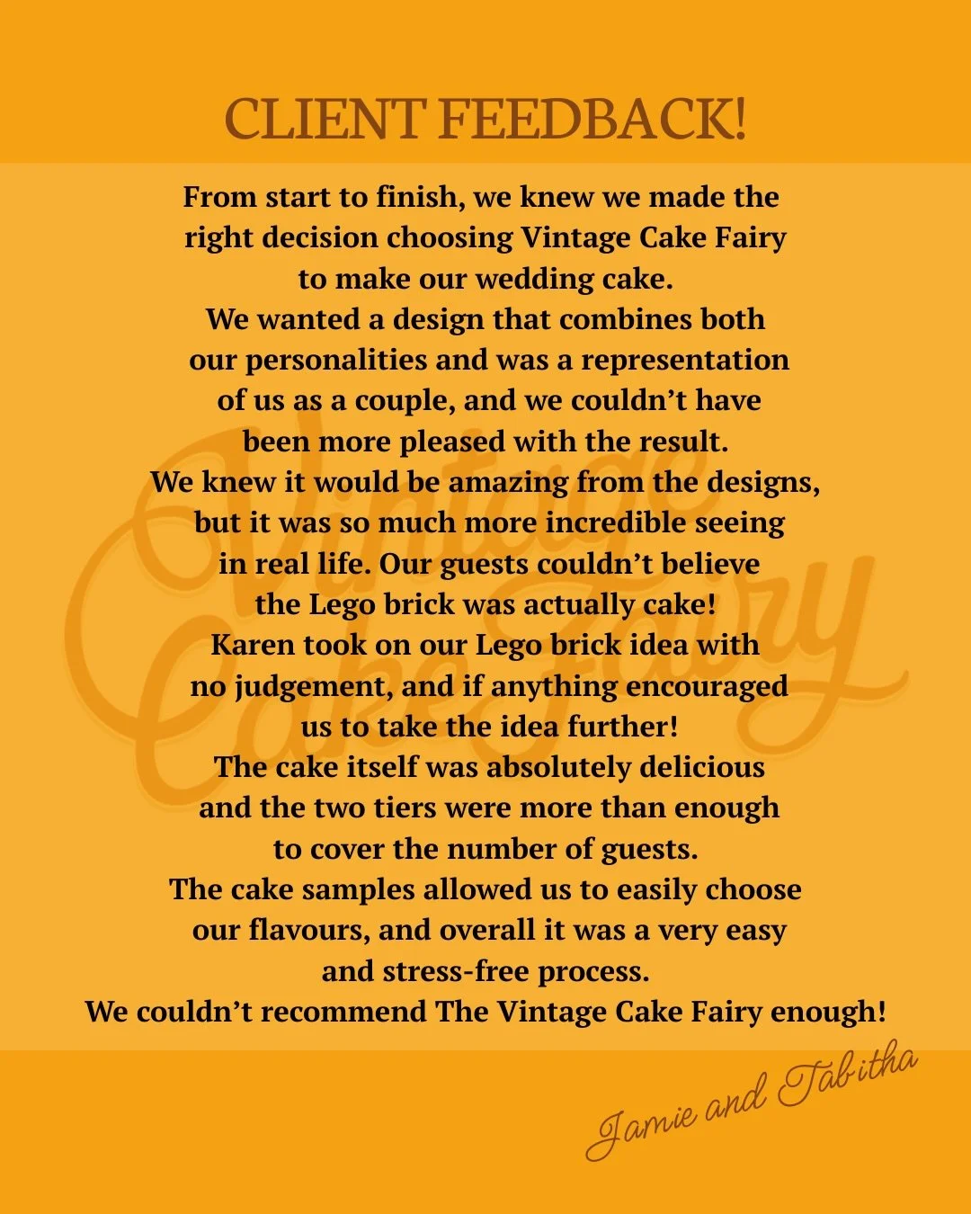 Kind words! 

It was such an honour to bring Tabby and Jamie&rsquo;s idea to life! I had such fun making this for them and thank you for sharing such an amazing cake cutting photo too! 🥰 

#kindwords #legoweddingcake #cakecuttingphoto #yorkshirewedd