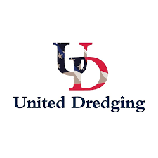 United Dredging logo with American flag colors and stars.