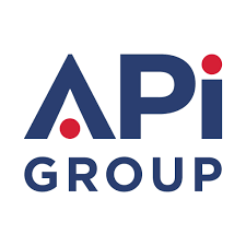 The logo of API Group, featuring the words 'API' in large blue letters with red dots inside the 'A' and the 'I', and 'GROUP' written below in smaller blue letters.