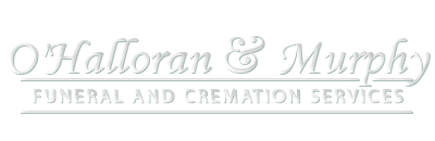 Text logo for O'Halloran & Murphy Funeral and Cremation Services on a black background