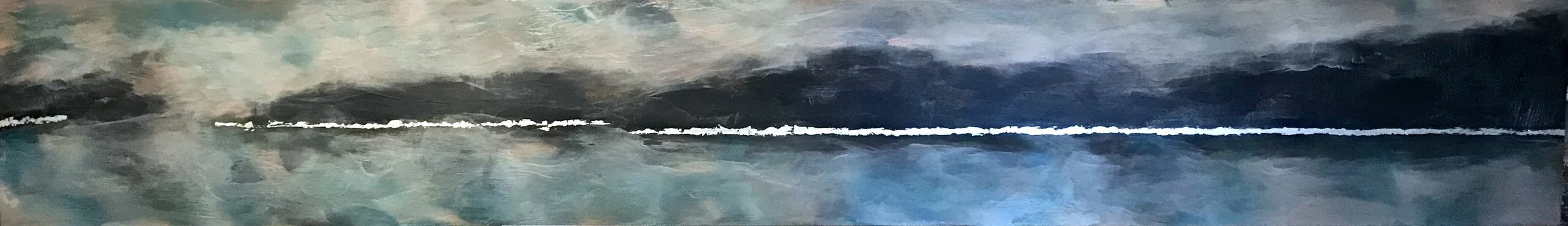 Silver Shore Encaustic _ Oil _ Siver leaf 2018  12_ x 79_   - Debra Van Tuinen.jpg