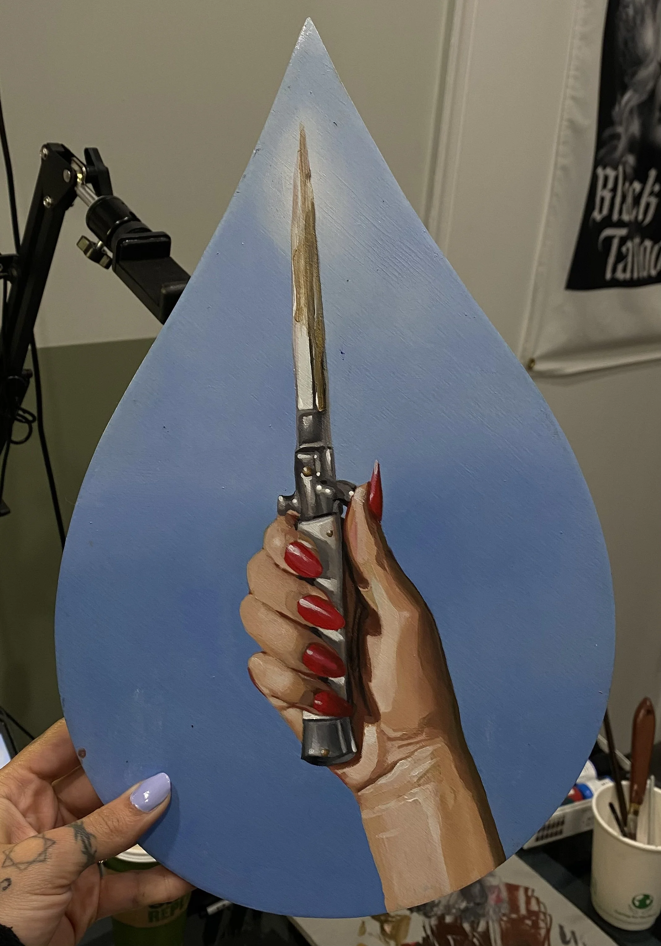 I Think Not (Oil & Gouache on Wood Panel)