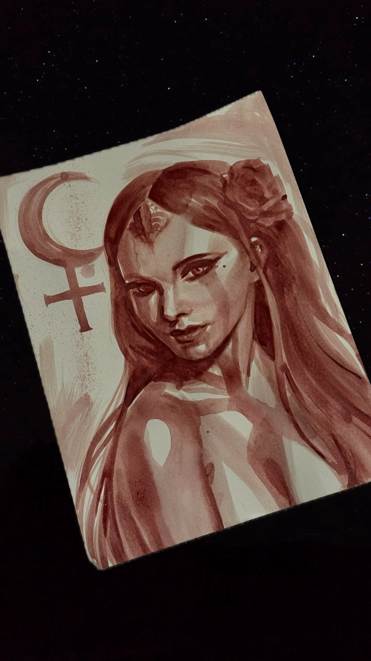 Lilith (Blood on Watercolor Paper)
