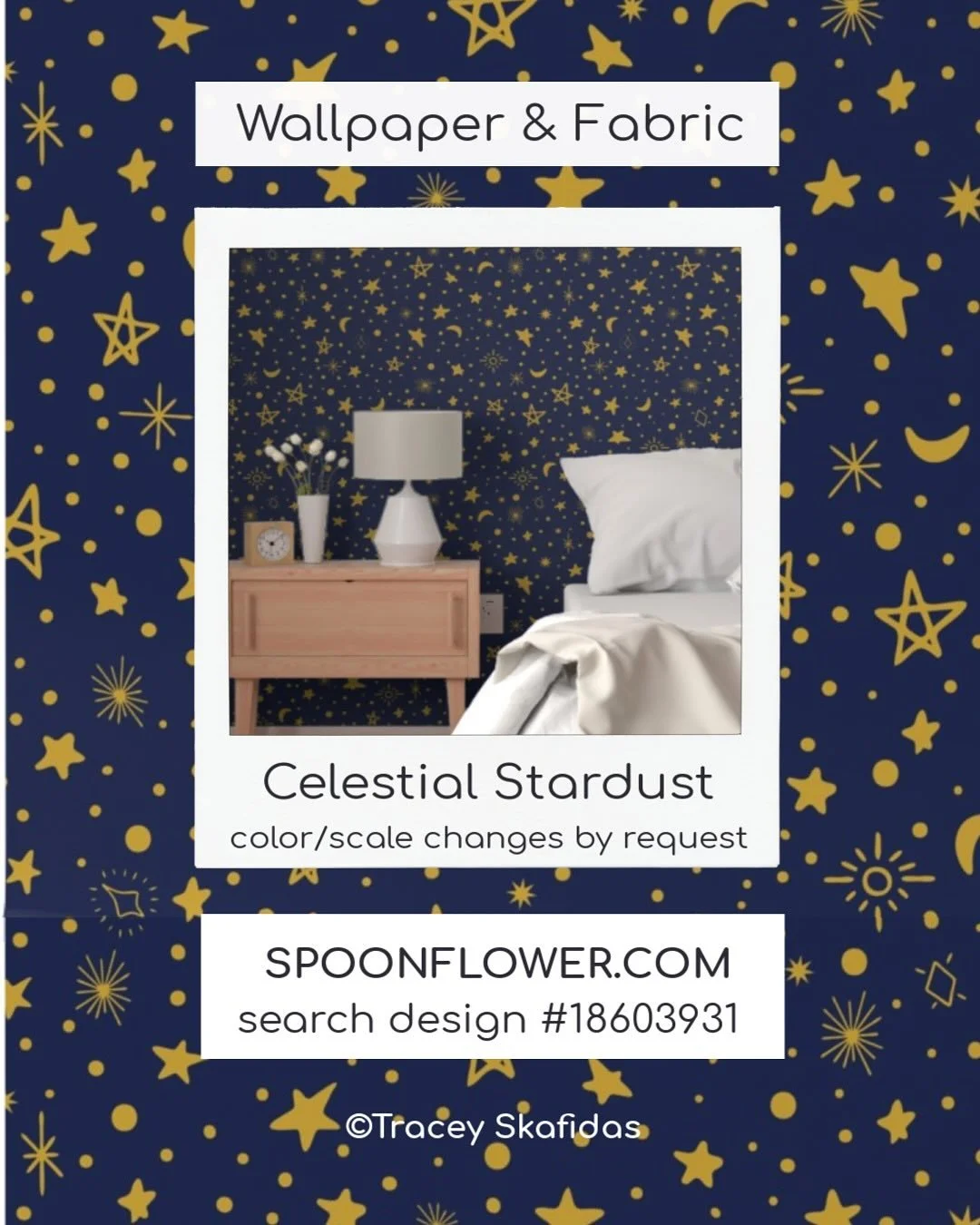 🌟🌙🌠 See all the colors of my Celestial Stardust pattern in my Spoonflower shop. Perfect for so many things: ceiling wallpaper for nursery or kids space, Halloween decor fabric, Christmas, New Year&rsquo;s Eve and more&hellip; #celestialdecor #star