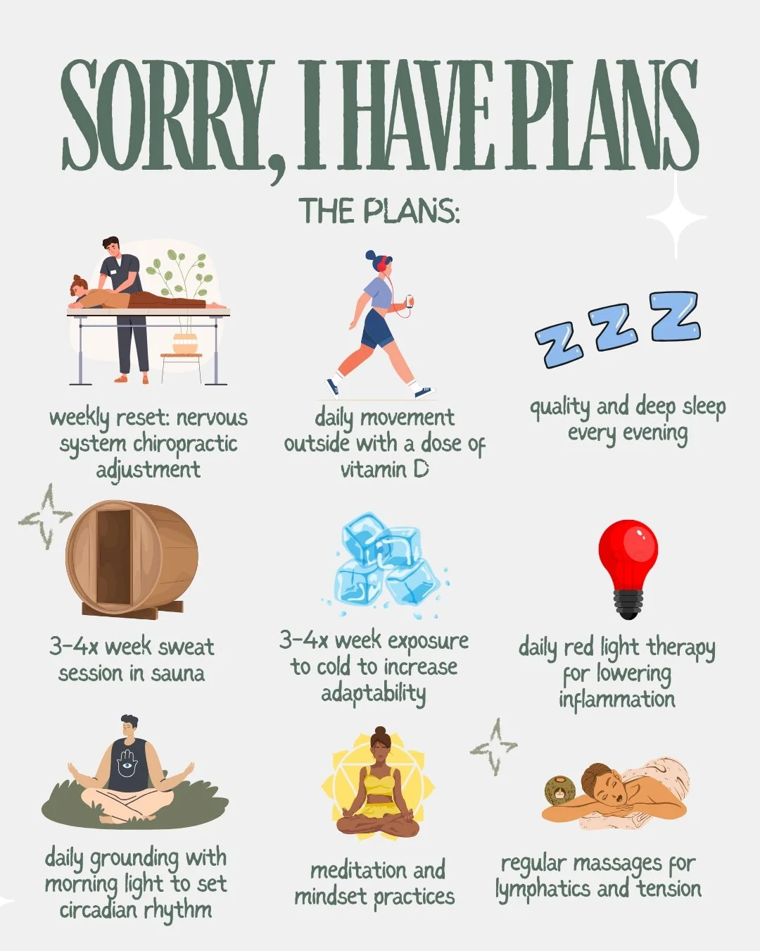 &quot;Sorry, I can't &ndash; I have plans 📅&quot;

And these plans are NON-NEGOTIABLE because my wellness isn't selfish, it's a priority! 

When I prioritize my nervous system and overall health journey, I show up as the best version of myself for e