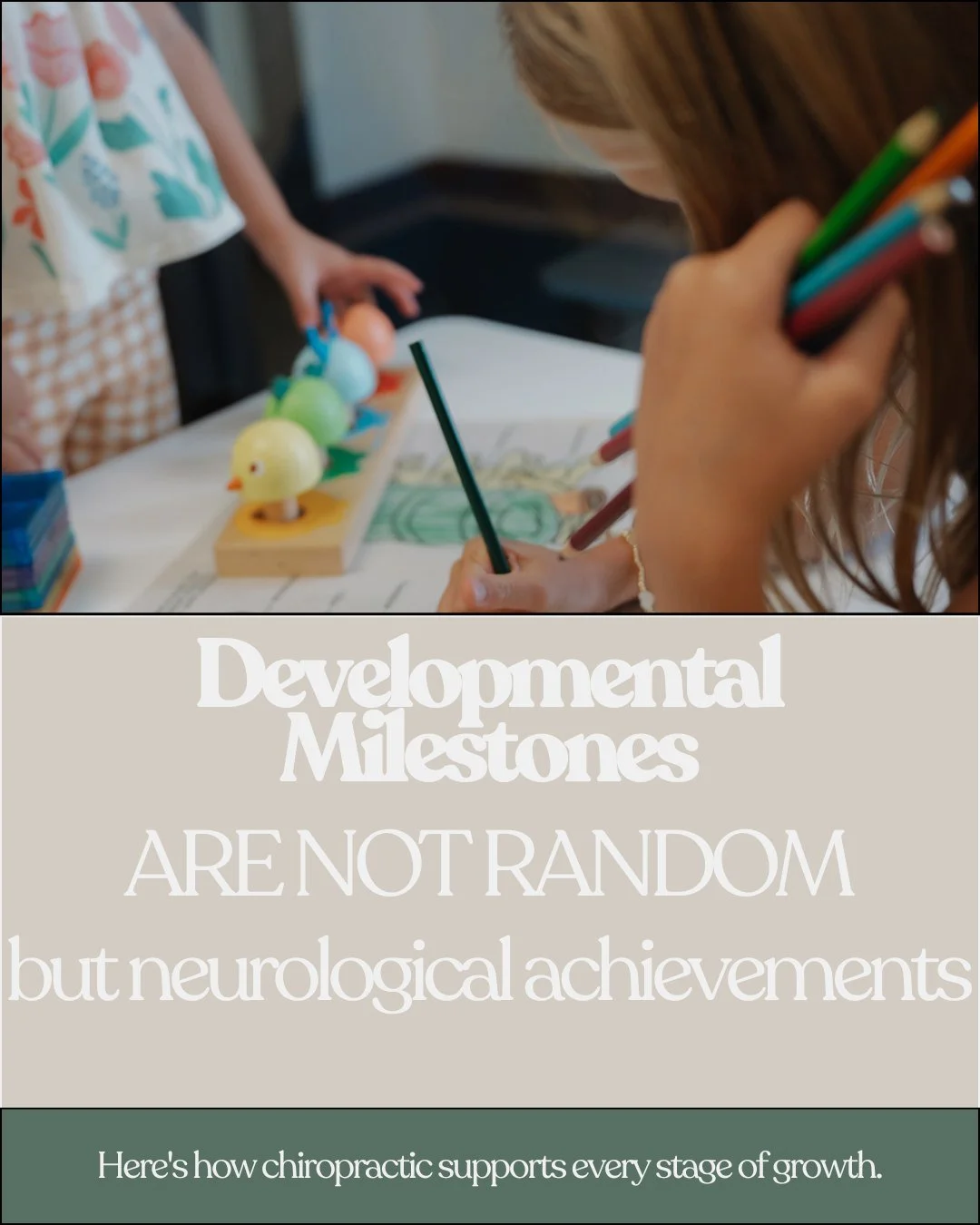Your child's developmental milestones aren't random achievements. They're neurological milestones&mdash;and each one requires specific nerve pathways to be functioning properly.

Head control-->Rolling -->Sitting-->Crawling -->Standing --