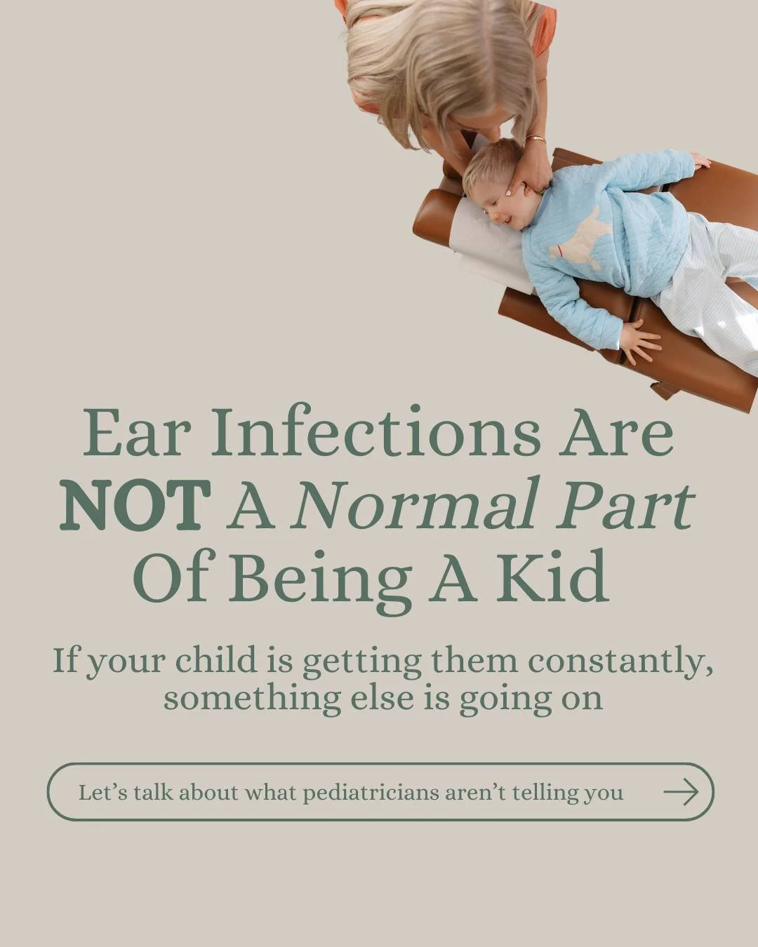 Ear infections are NOT a normal part of being a kid. 👂

If your child is getting 6-8 ear infections a year, you're stuck in the antibiotic cycle, or your pediatrician is talking about ear tubes - this is for you.

Did you know that TRUE ear infectio