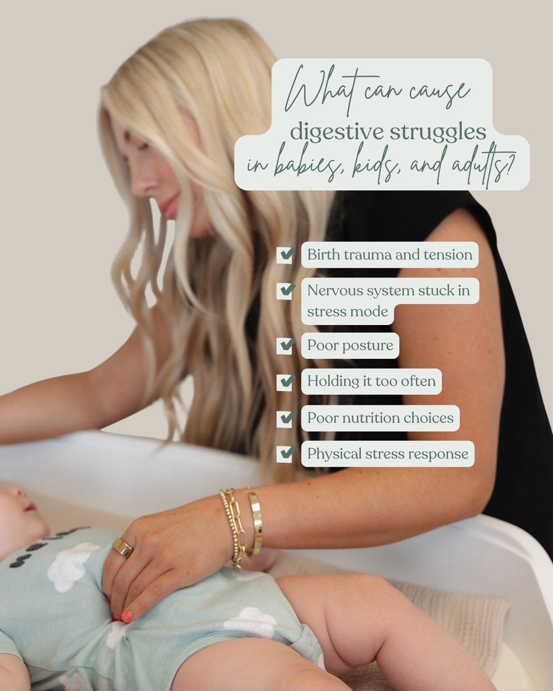 Constipation isn't always about food. It's about your nervous system. 💩
(And yes, this applies to babies, kids, AND adults)

If you've tried more fiber, more water, prunes, Miralax, probiotics - and NOTHING works consistently - you're treating the s